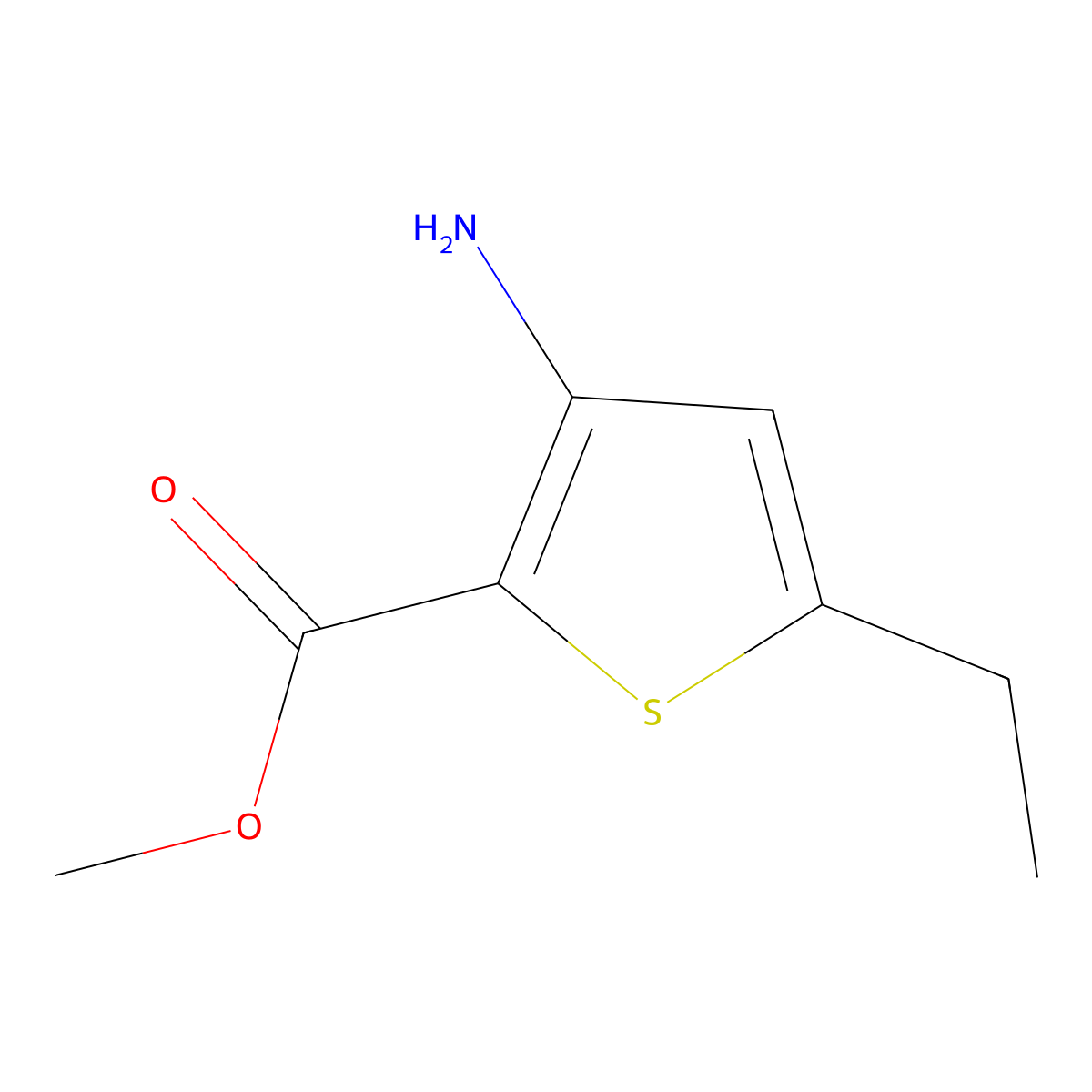 Methyl 3-amino-5-ethylthiophene-2-carboxylate molecular structure, CAS 150360-01-3