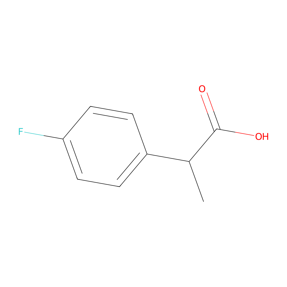 (R)-2-(4-fluorophenyl)propanoic acid molecular structure, CAS 150360-26-2