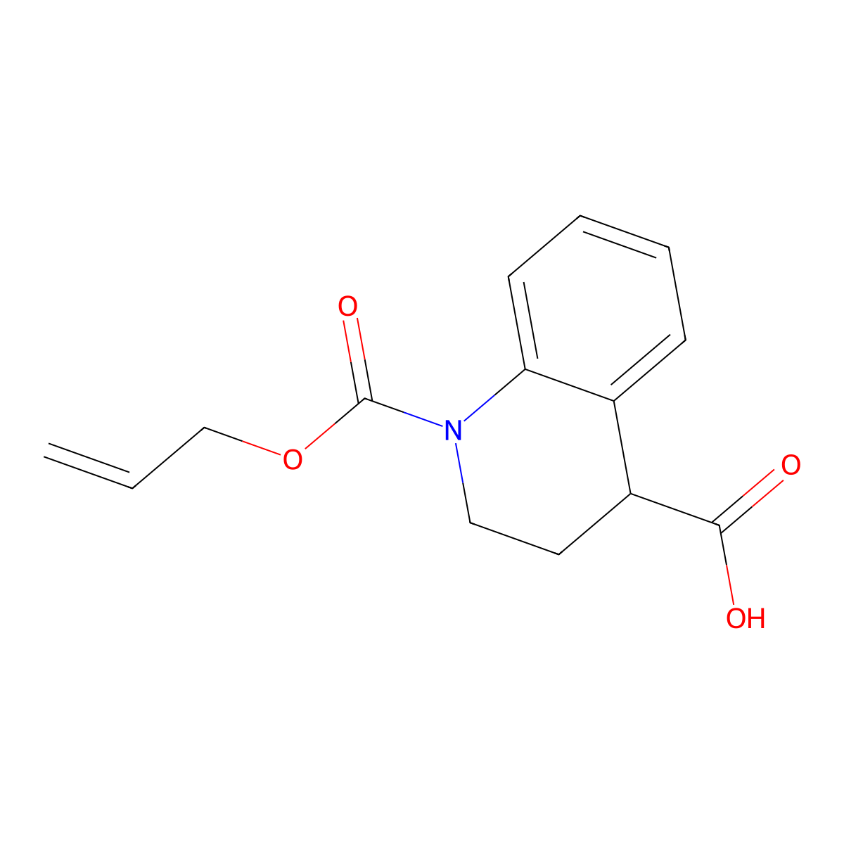 1-[(Prop-2-en-1-yloxy)carbonyl]-1,2,3,4-tetrahydroquinoline-4-carboxylic acid molecular structure, CAS 1503601-05-5