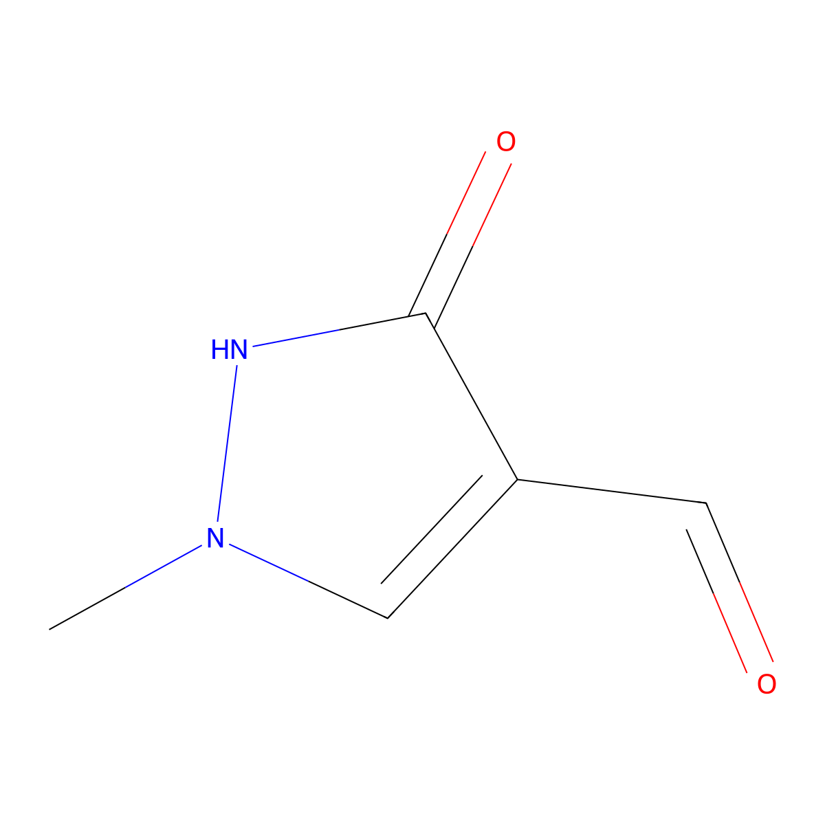 3-hydroxy-1-methyl-1H-pyrazole-4-carbaldehyde molecular structure, CAS 1503601-15-7