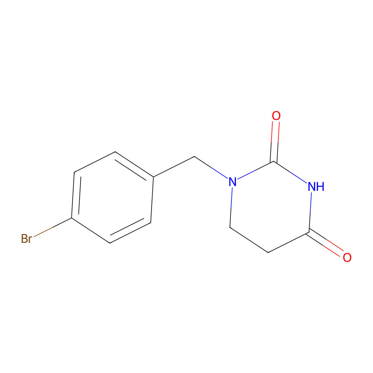 1-((4-Bromophenyl)methyl)-1,3-diazinane-2,4-dione molecular structure, CAS 1503602-97-8