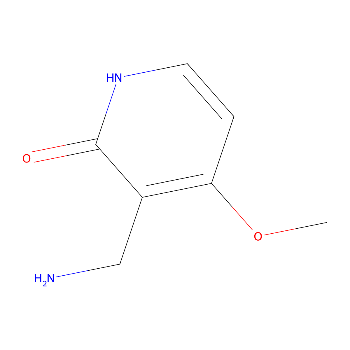3-(Aminomethyl)-4-methoxy-1,2-dihydropyridin-2-one molecular structure, CAS 1503617-21-7
