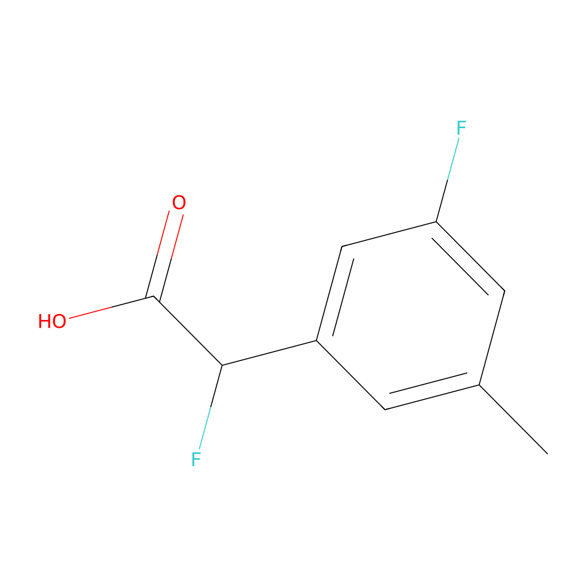 2-Fluoro-2-(3-fluoro-5-methylphenyl)acetic acid molecular structure, CAS 1503619-16-6