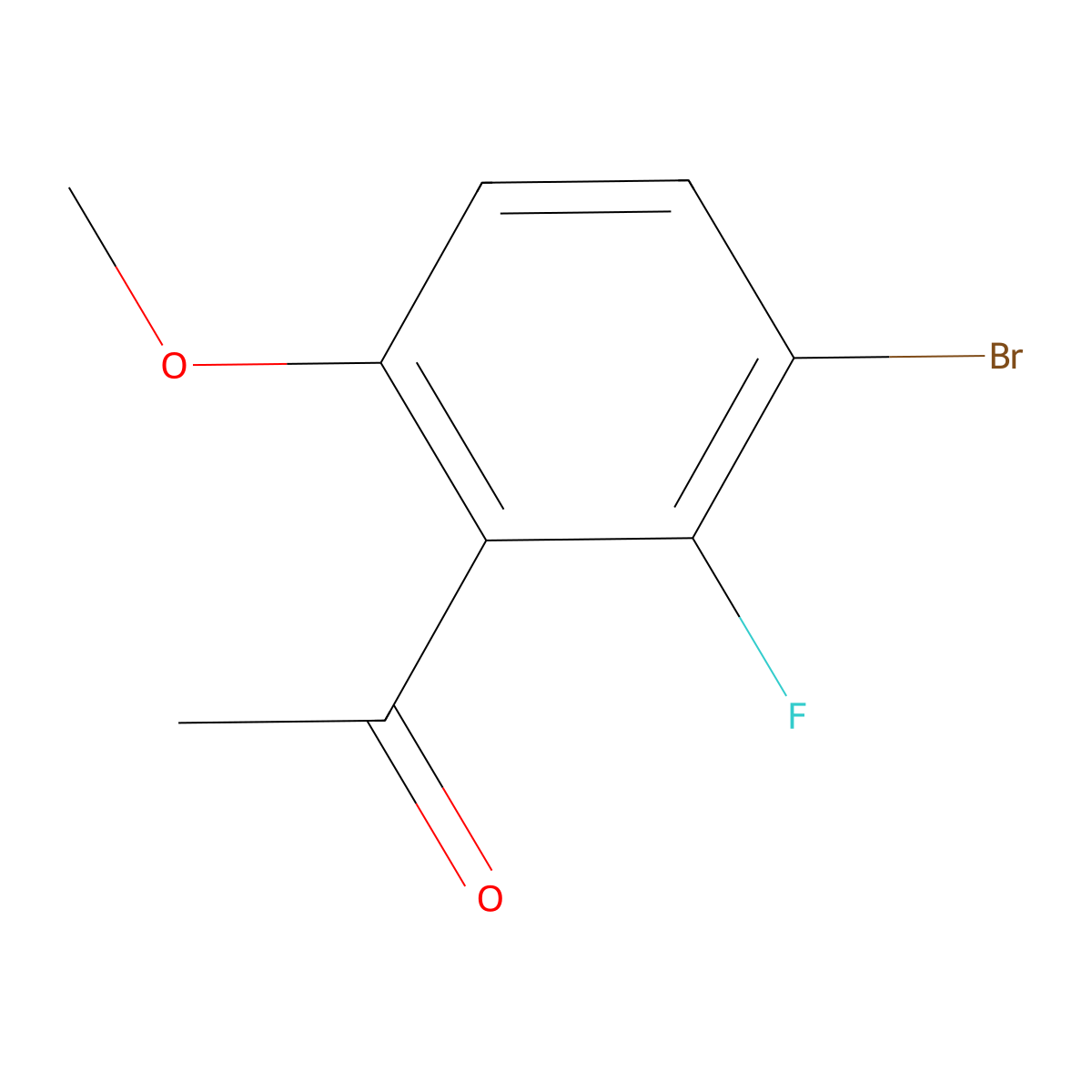 1-(3-Bromo-2-fluoro-6-methoxyphenyl)ethanone molecular structure, CAS 1503621-43-9