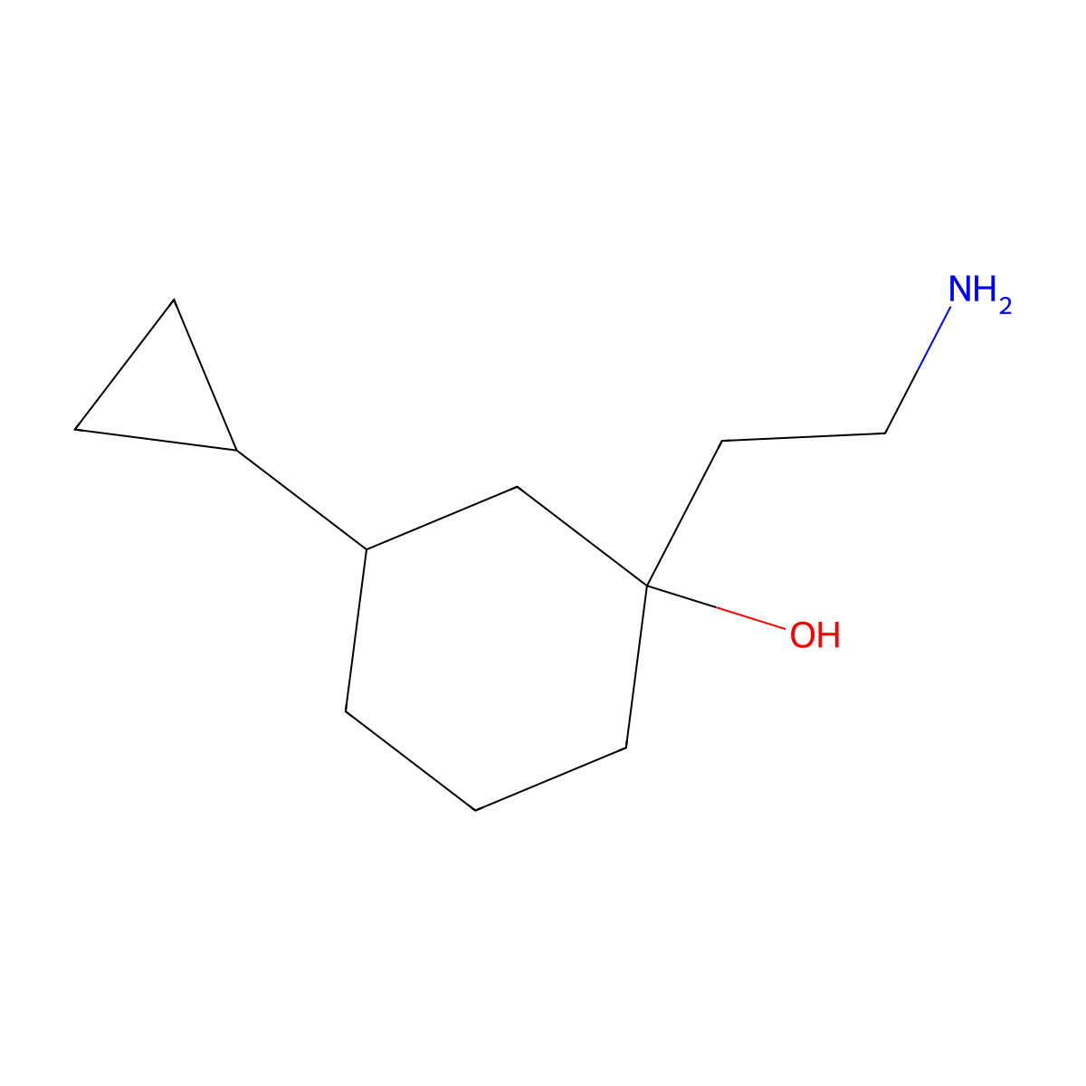 1-(2-Aminoethyl)-3-cyclopropylcyclohexan-1-ol molecular structure, CAS 1503624-93-8