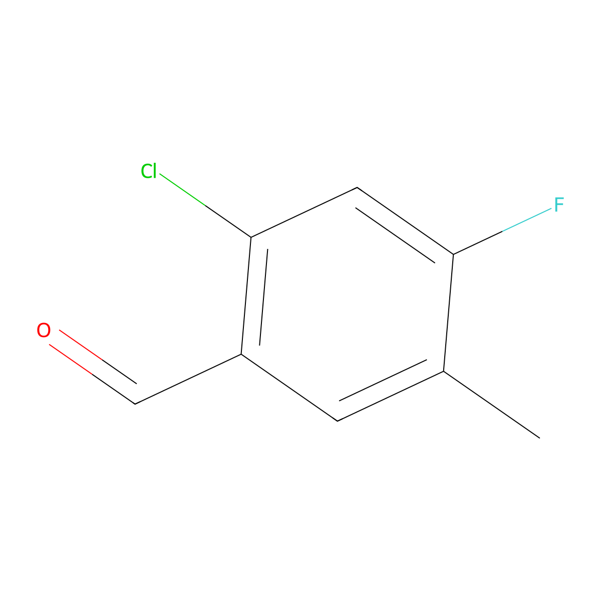 2-Chloro-4-fluoro-5-methylbenzaldehyde molecular structure, CAS 1503624-94-9