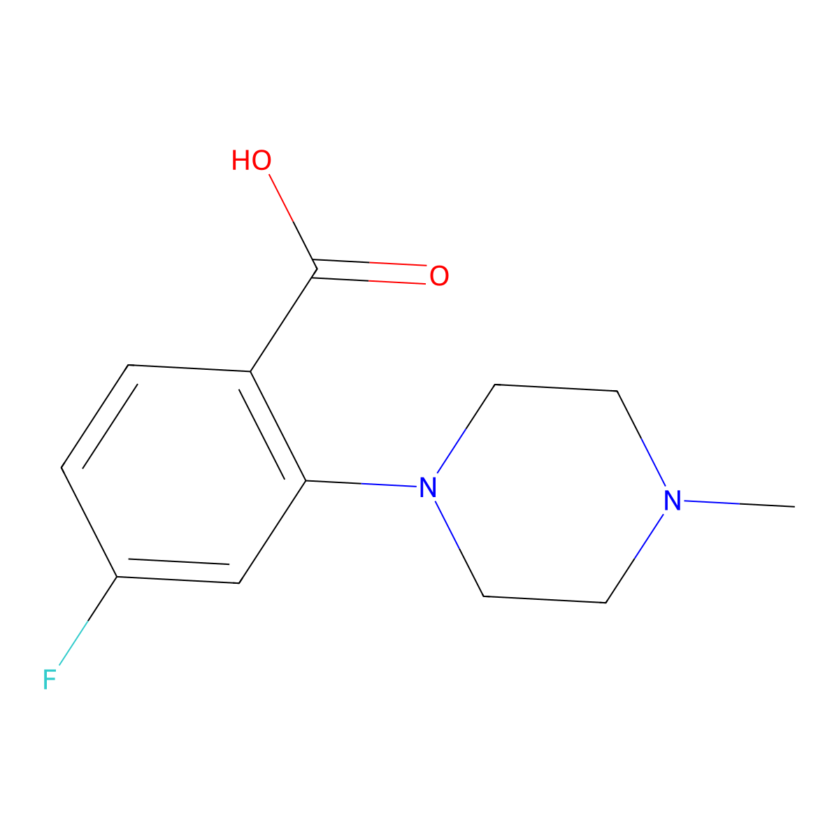 4-Fluoro-2-(4-methylpiperazin-1-yl)benzoic acid molecular structure, CAS 1503626-80-9