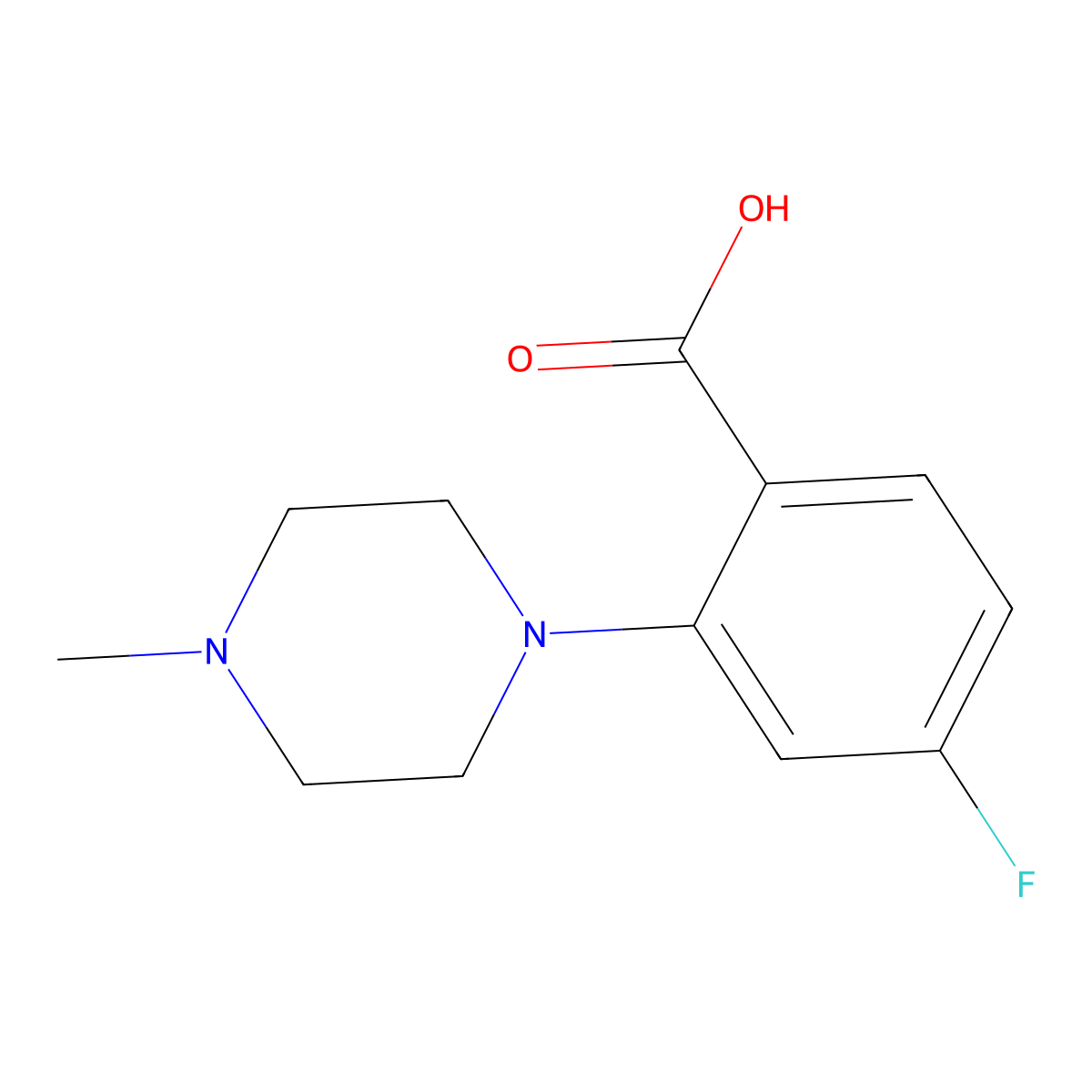 4-Fluoro-2-(4-methylpiperazin-1-yl)benzoic acid molecular structure, CAS 1503626-80-9
