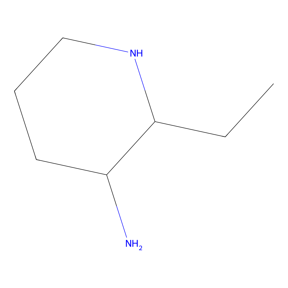 2-Ethylpiperidin-3-amine molecular structure, CAS 1503632-69-6