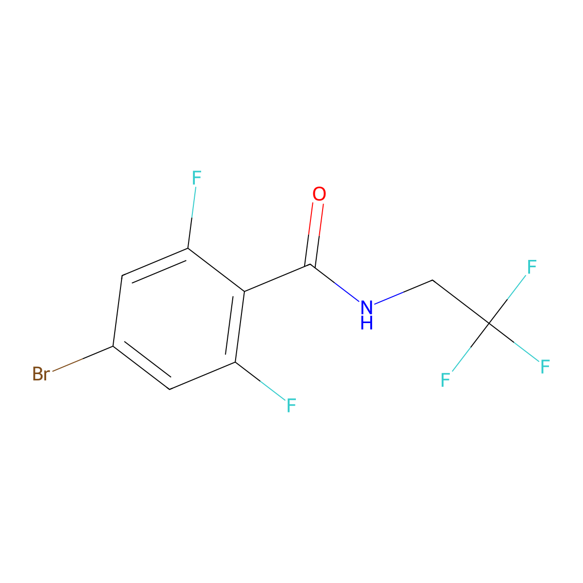 4-bromo-2,6-difluoro-N-(2,2,2-trifluoroethyl)benzamide molecular structure, CAS 1503635-75-3