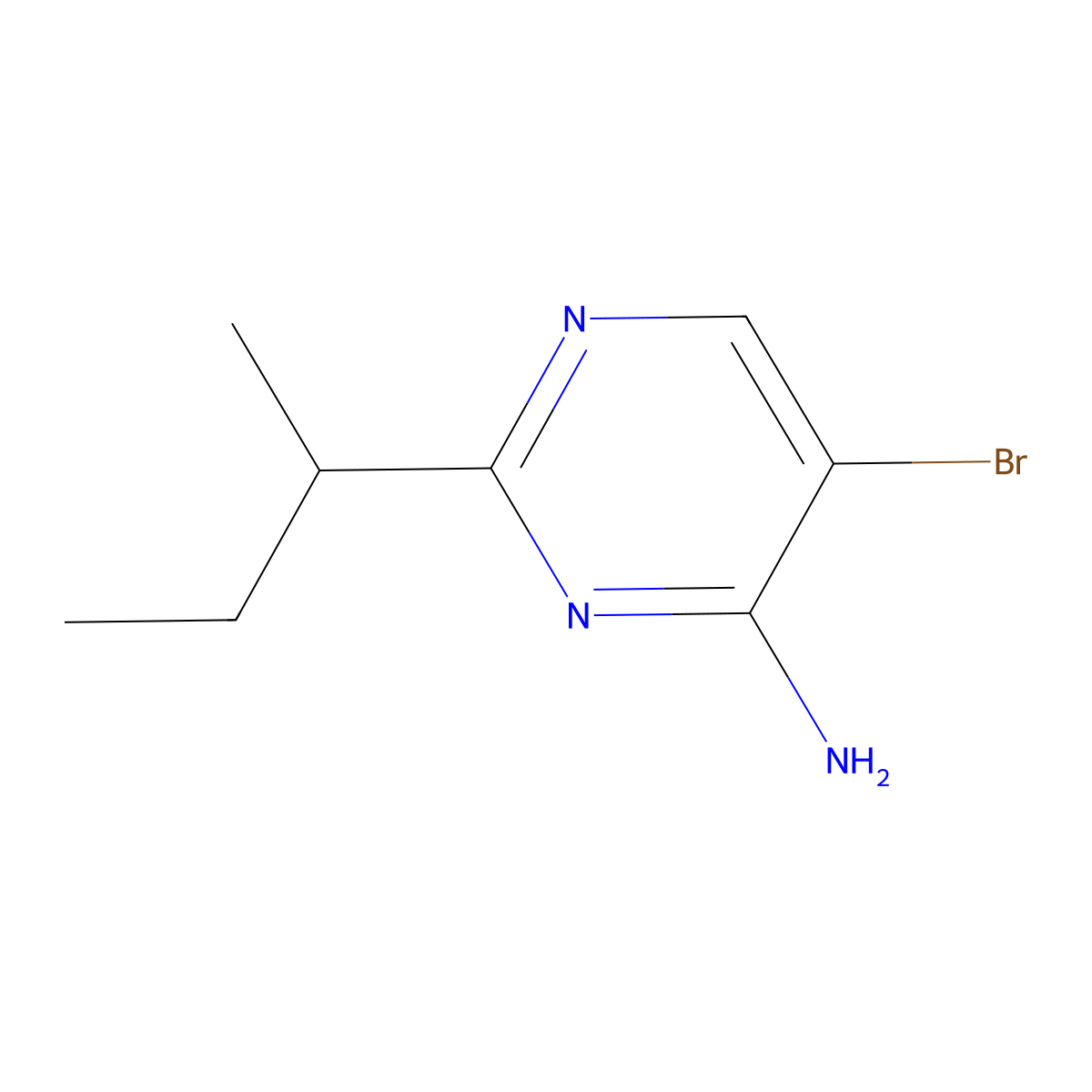4-Amino-5-bromo-2-(sec-butyl)pyrimidine molecular structure, CAS 1503643-72-8