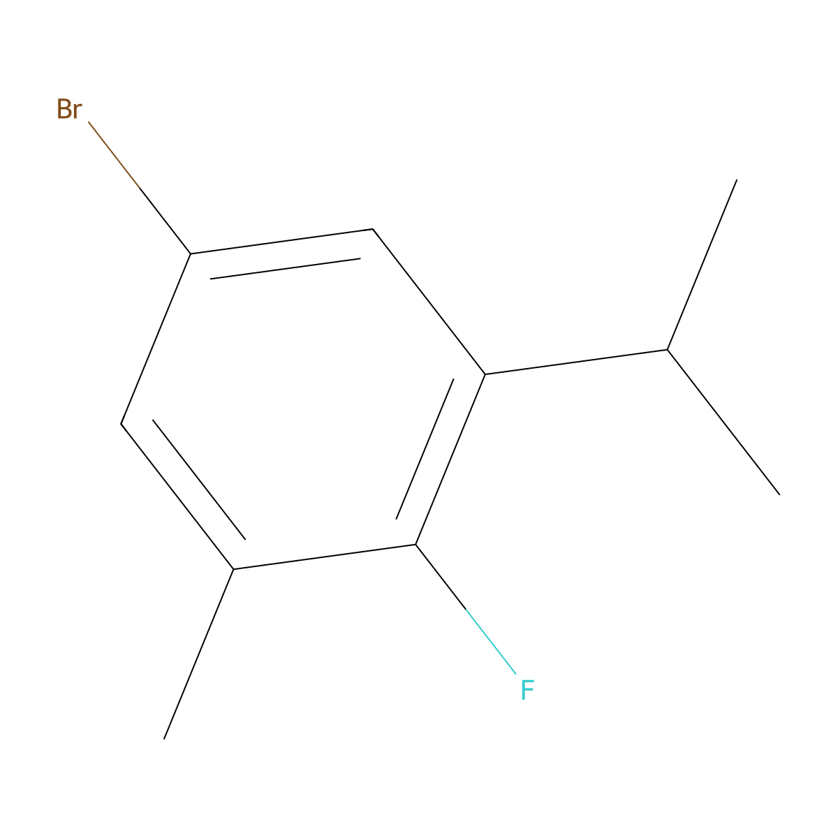 5-Bromo-2-fluoro-1-isopropyl-3-methylbenzene molecular structure, CAS 1503650-26-7