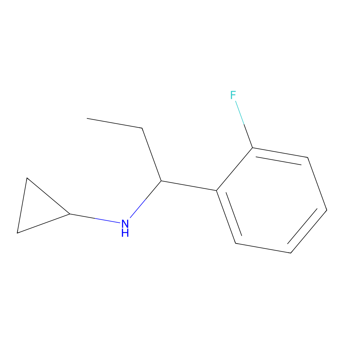 N-[1-(2-Fluorophenyl)propyl]cyclopropanamine molecular structure, CAS 1503651-94-2