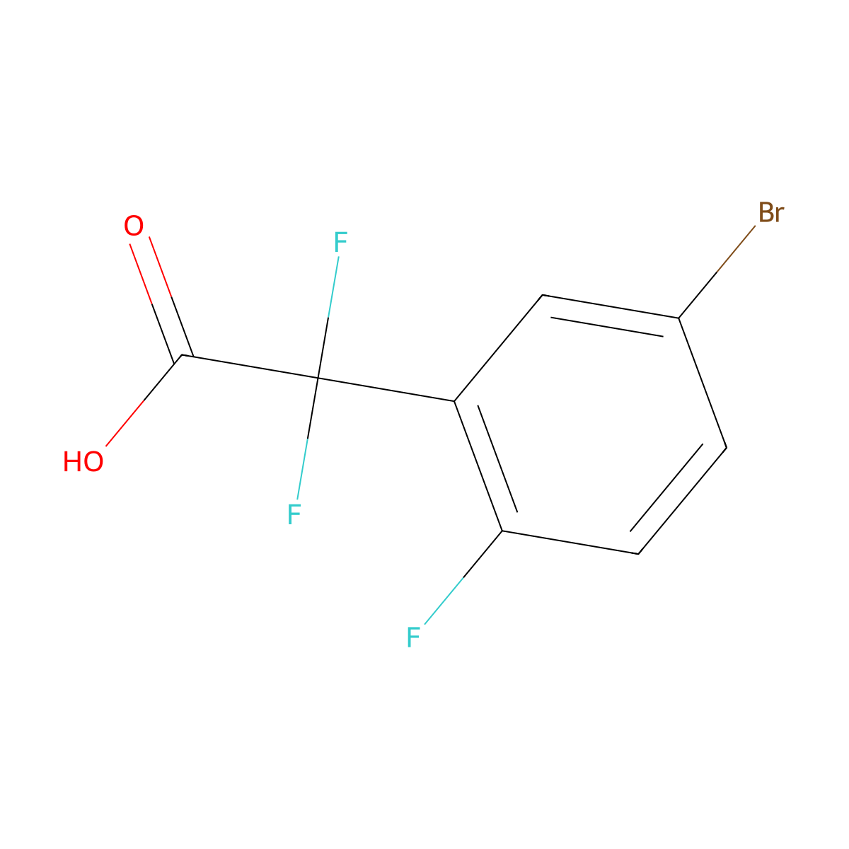 2-(5-Bromo-2-fluorophenyl)-2,2-difluoroacetic acid molecular structure, CAS 1503652-59-2