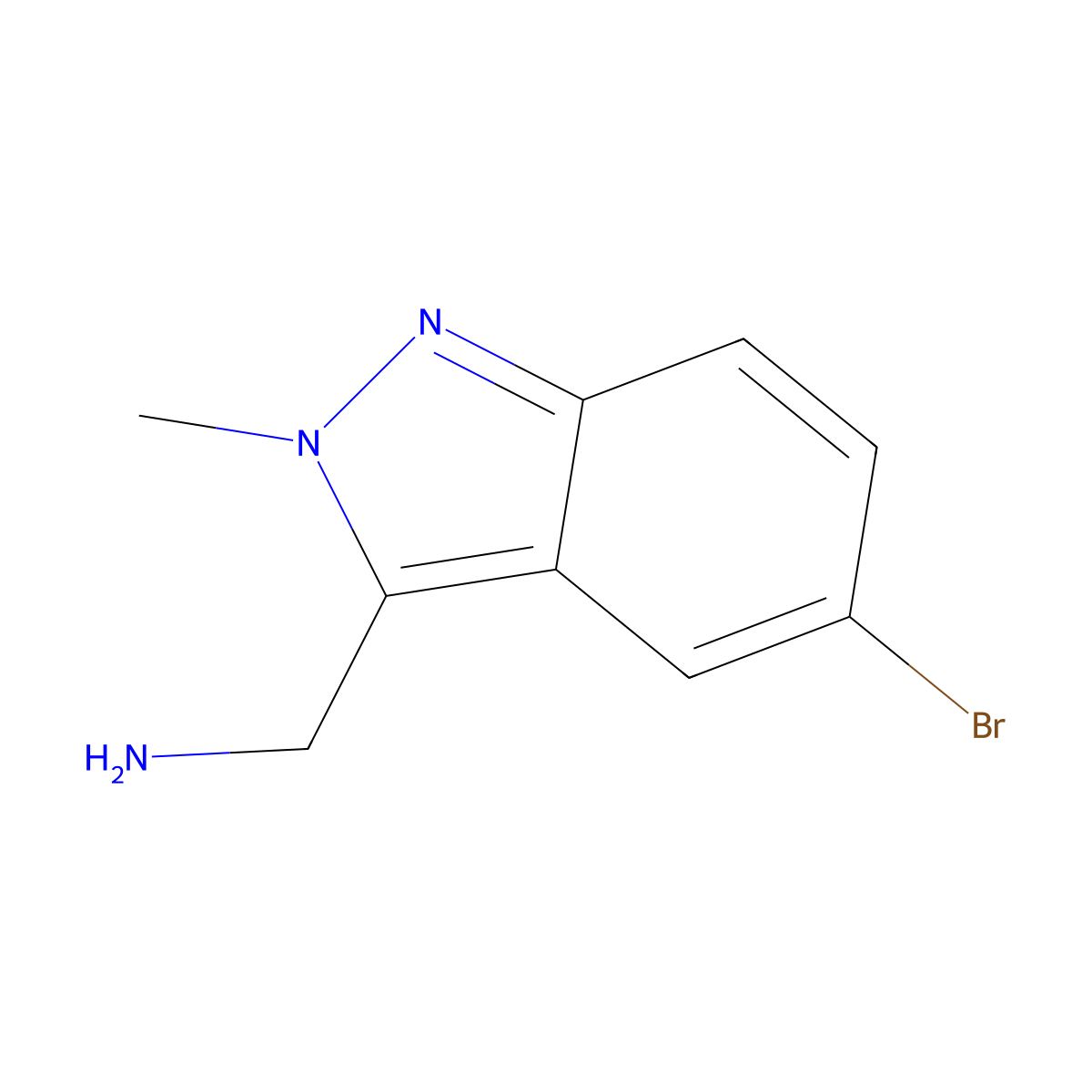 (5-bromo-2-methyl-2H-indazol-3-yl)methanamine molecular structure, CAS 1503676-96-7