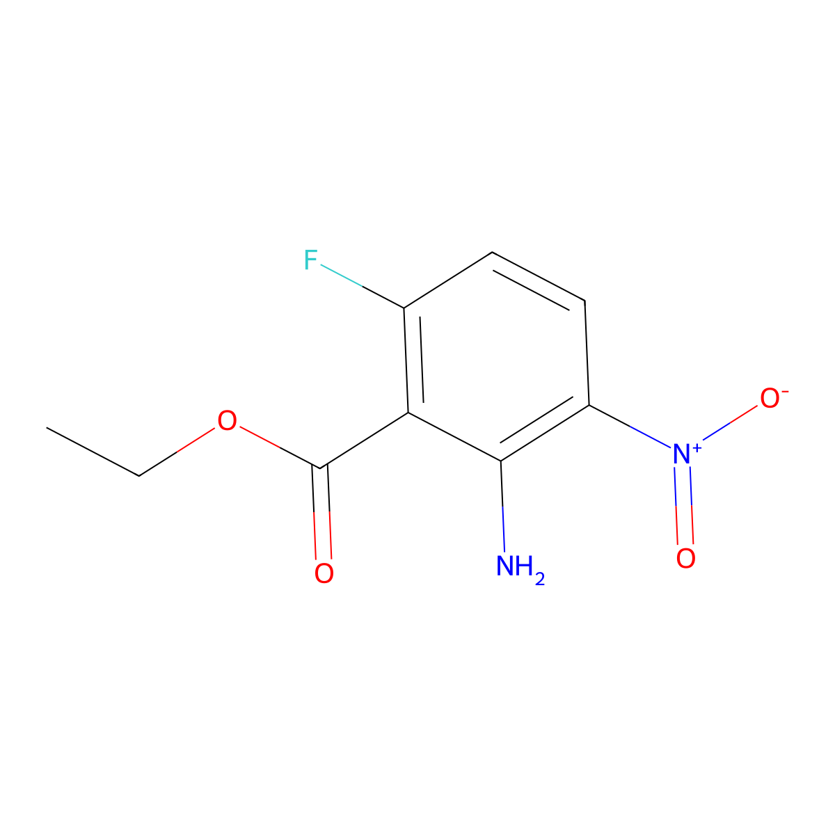 Benzoic acid, 2-amino-6-fluoro-3-nitro-, ethyl ester molecular structure, CAS 150368-37-9