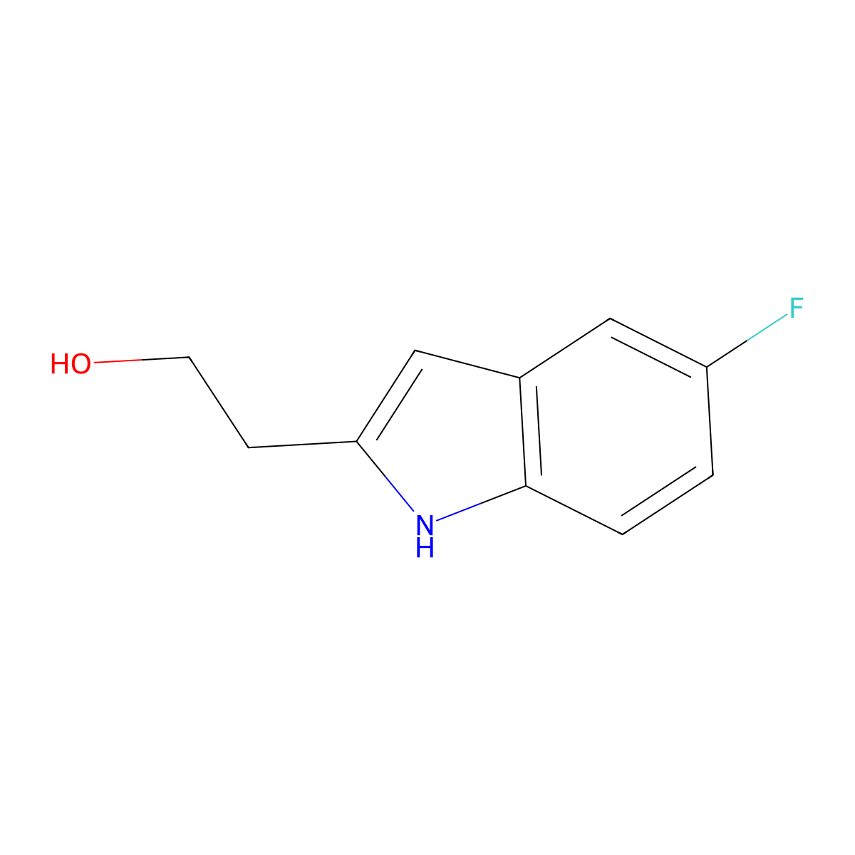2-(5-Fluoro-1H-indol-2-yl)ethan-1-ol molecular structure, CAS 1503682-20-9