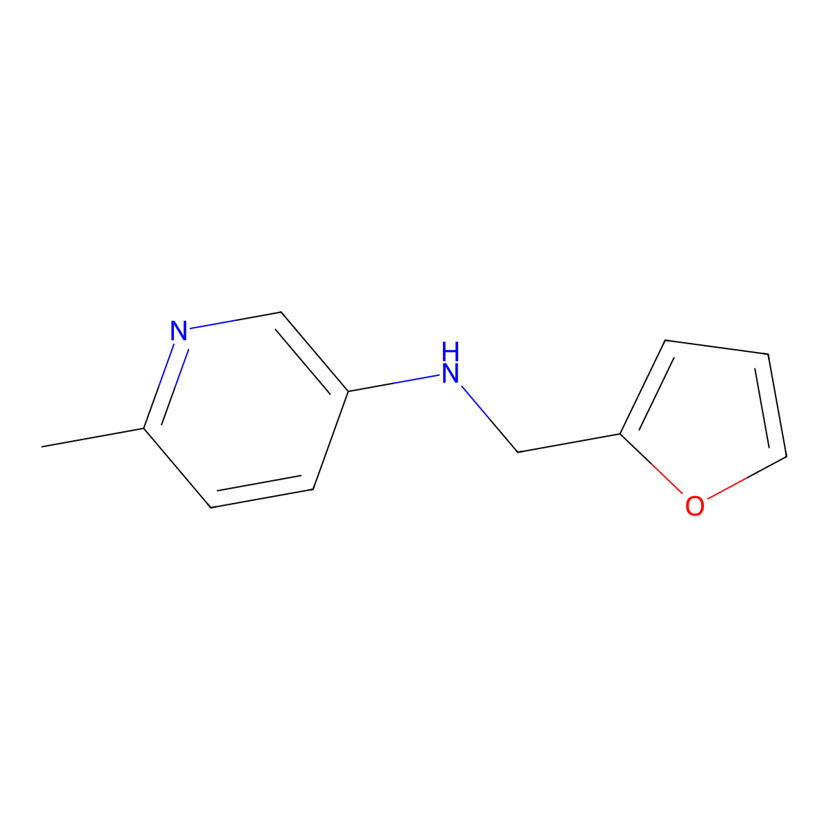 N-[(furan-2-yl)methyl]-6-methylpyridin-3-amine molecular structure, CAS 1503686-39-2