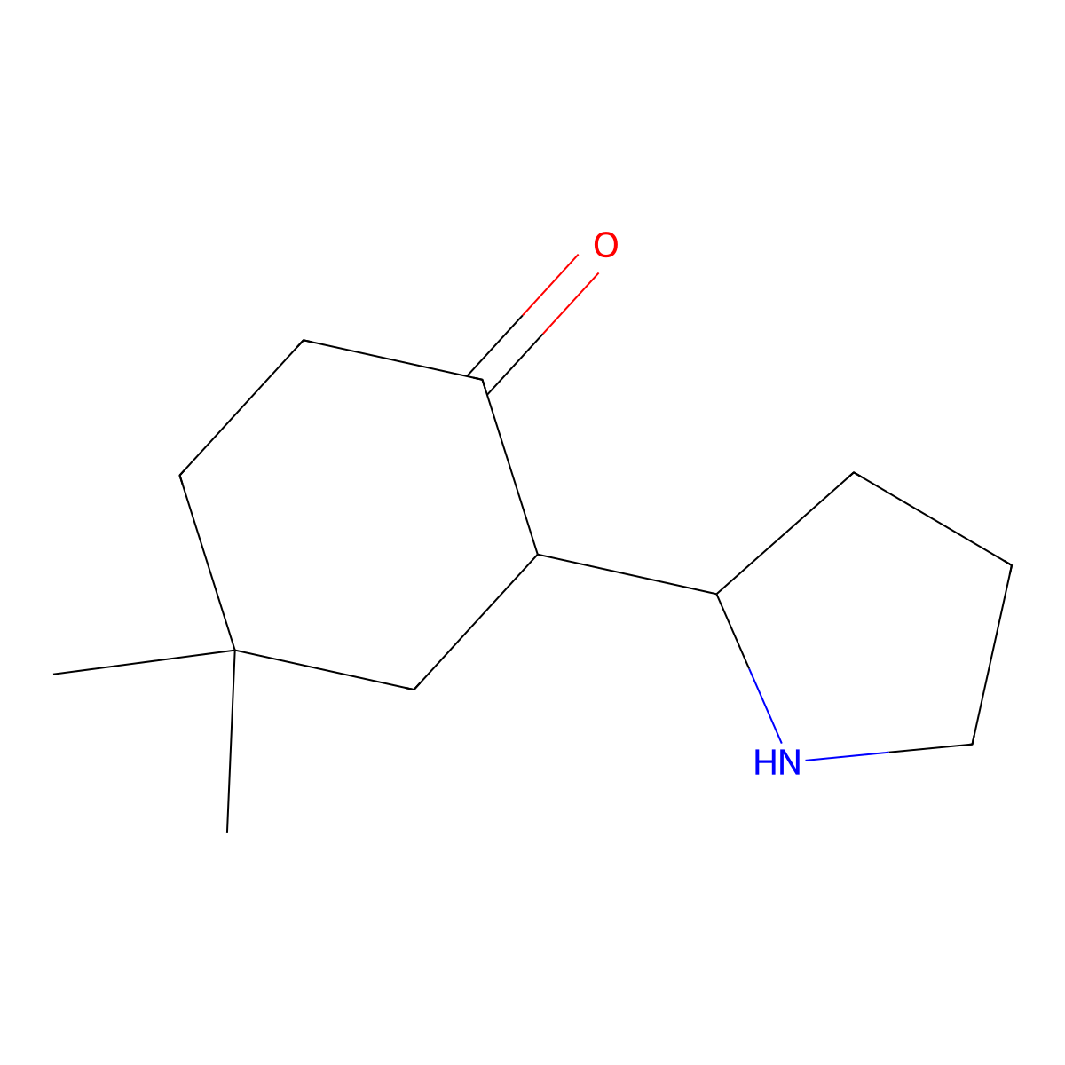 4,4-Dimethyl-2-(pyrrolidin-2-yl)cyclohexan-1-one molecular structure, CAS 1503696-81-8