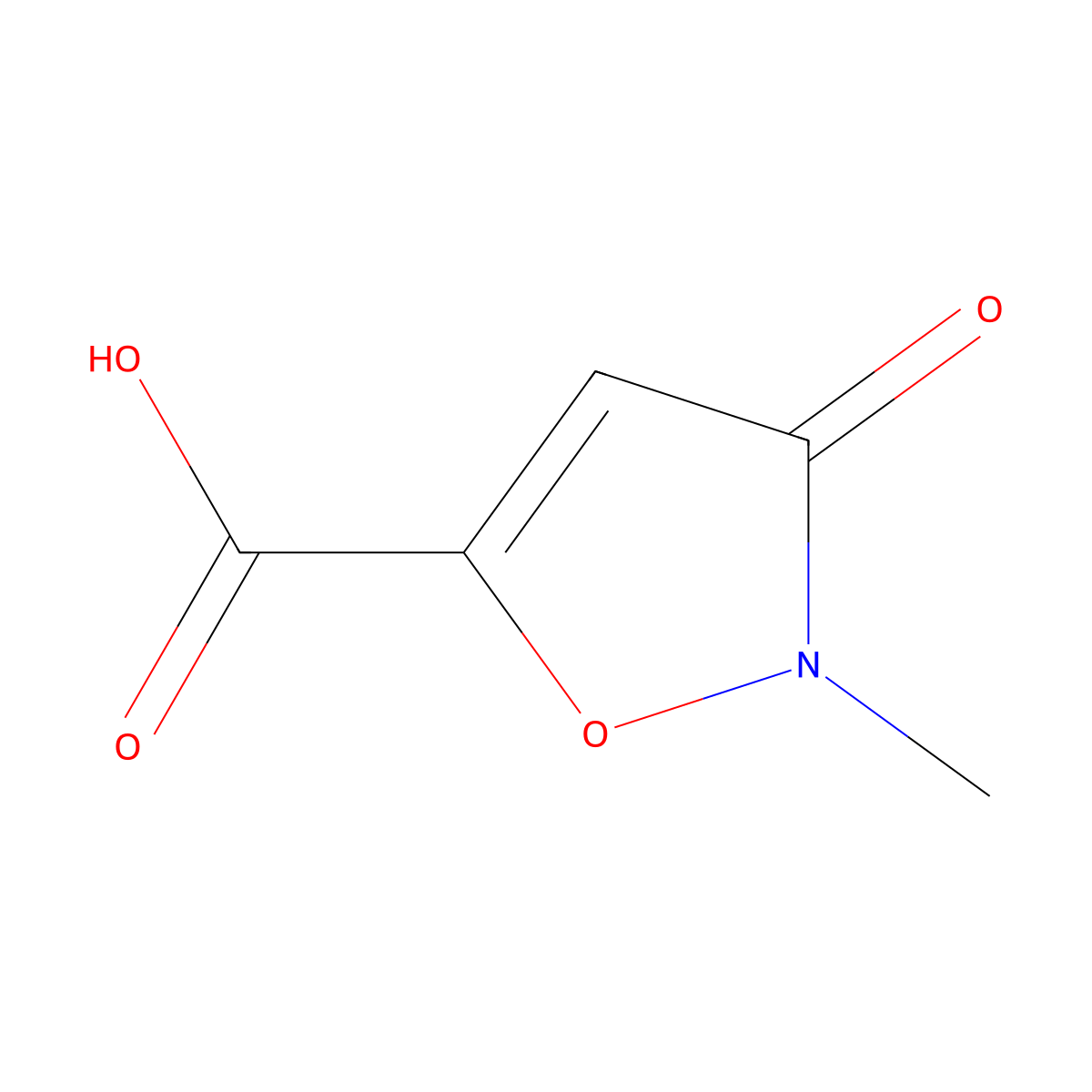 2-Methyl-3-oxo-2,3-dihydro-1,2-oxazole-5-carboxylic acid molecular structure, CAS 1503697-10-6