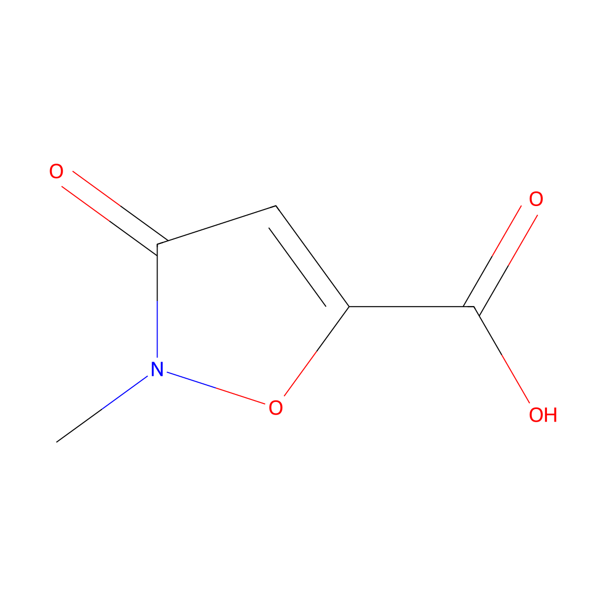 2-Methyl-3-oxo-2,3-dihydro-1,2-oxazole-5-carboxylic acid molecular structure, CAS 1503697-10-6