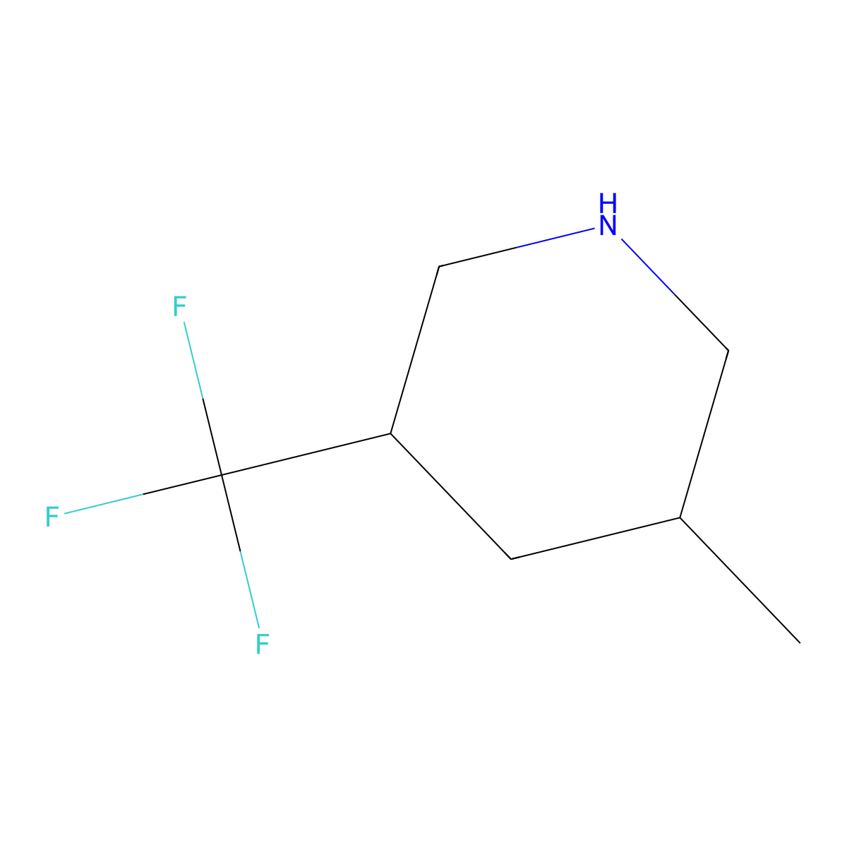 3-Methyl-5-(trifluoromethyl)piperidine molecular structure, CAS 1503699-68-0