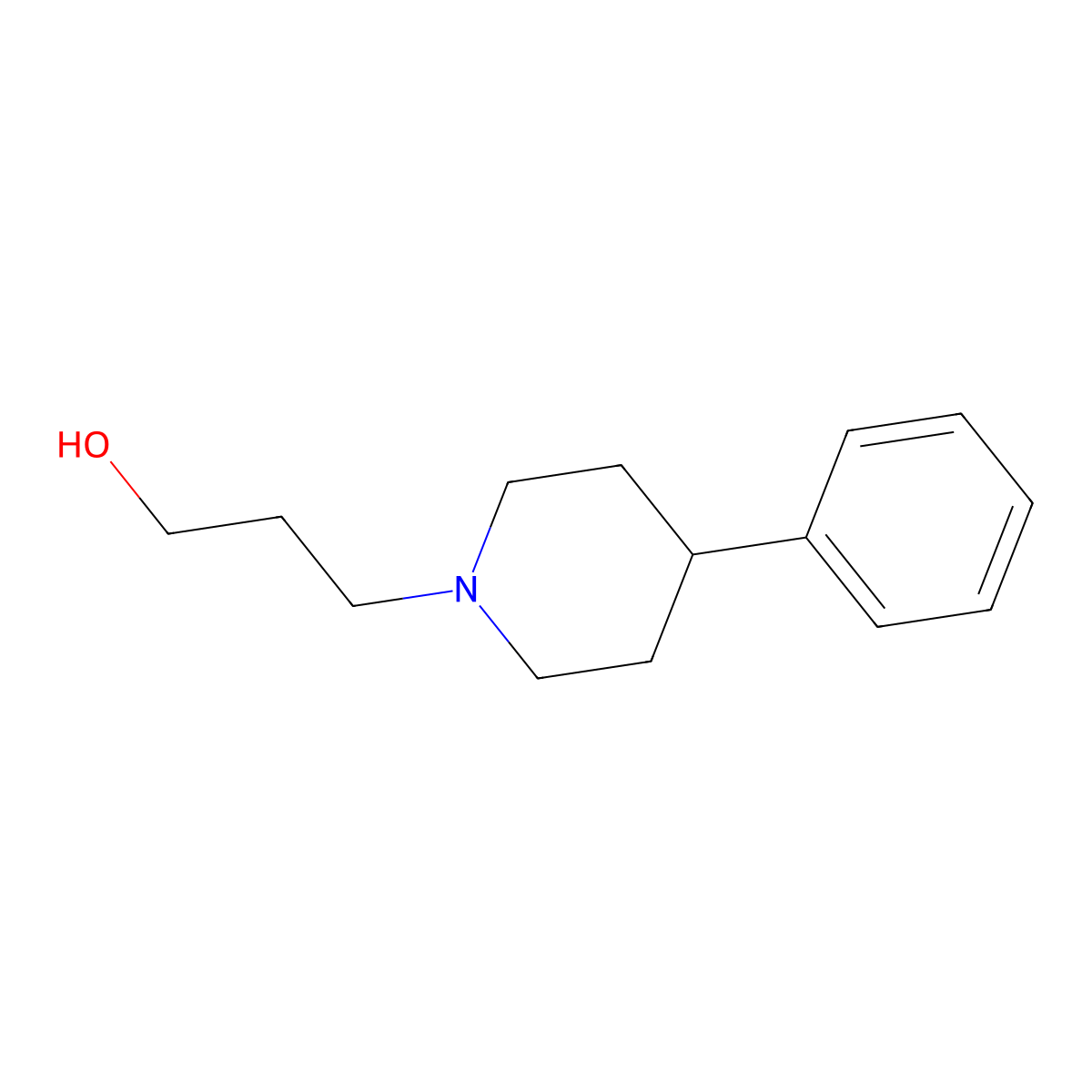 4-Phenyl-1-piperidinepropanol molecular structure, CAS 15037-36-2