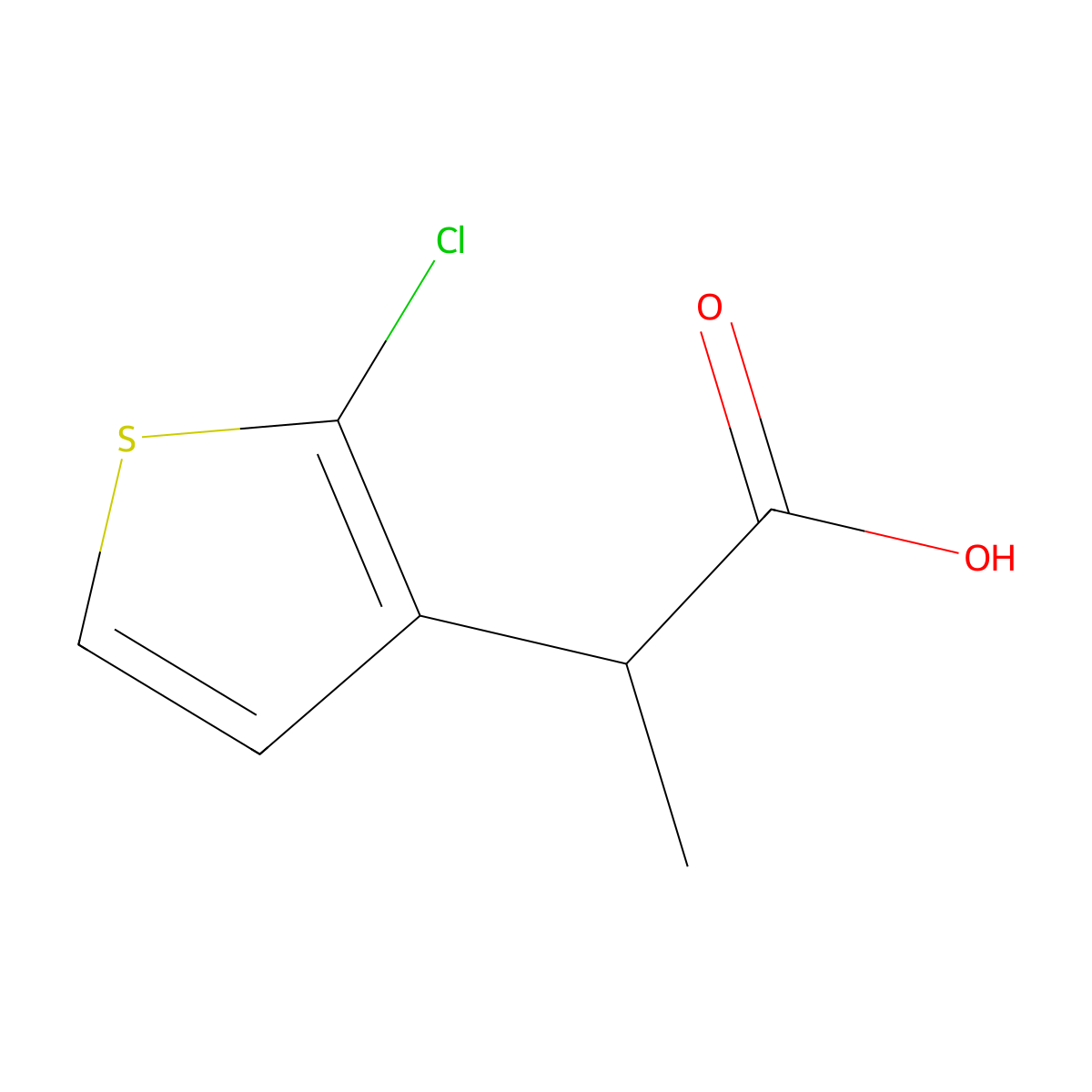 2-(2-Chlorothiophen-3-yl)propanoic acid molecular structure, CAS 1503706-28-2