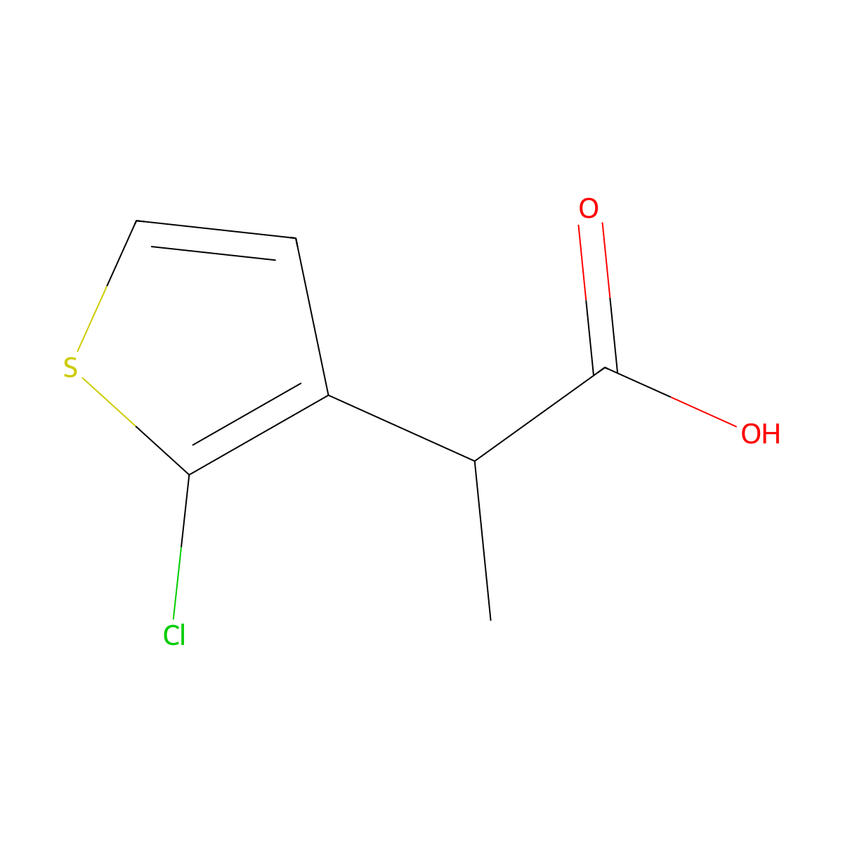 2-(2-Chlorothiophen-3-yl)propanoic acid molecular structure, CAS 1503706-28-2