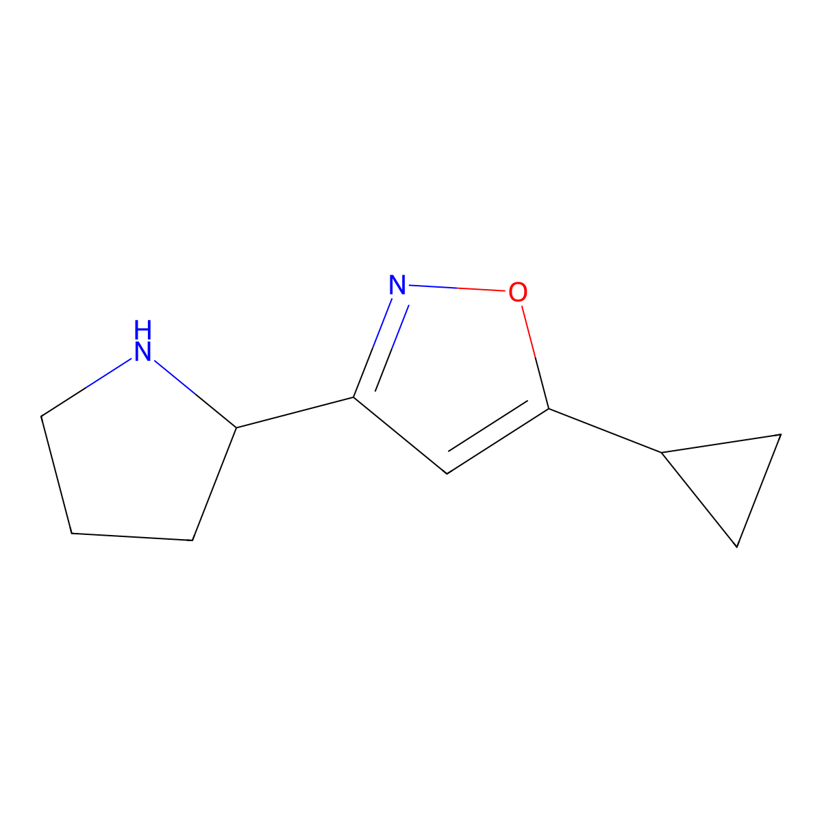 5-Cyclopropyl-3-(pyrrolidin-2-yl)-1,2-oxazole molecular structure, CAS 1503714-17-7