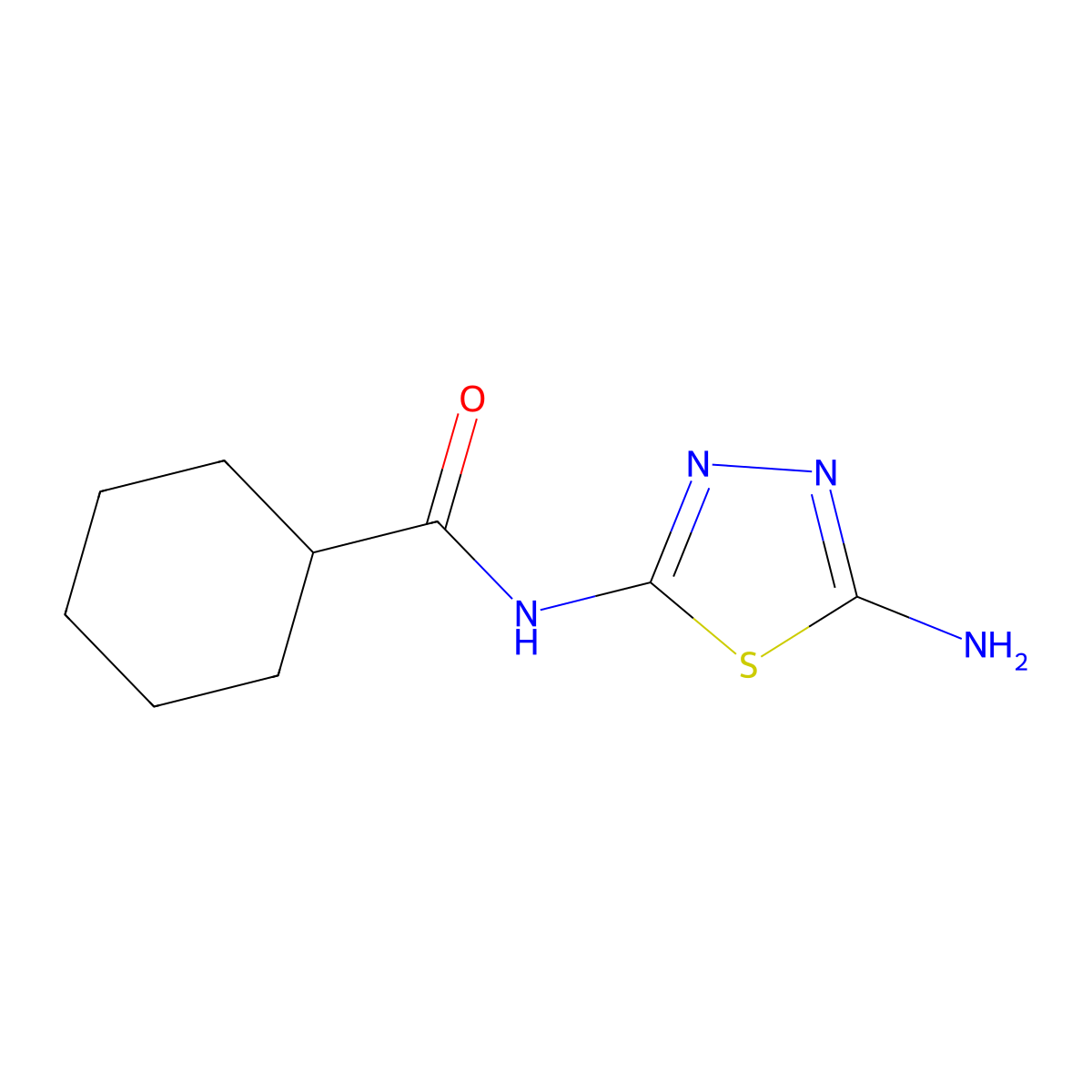 N-(5-amino-1,3,4-thiadiazol-2-yl)cyclohexanecarboxamide molecular structure, CAS 1503718-67-9