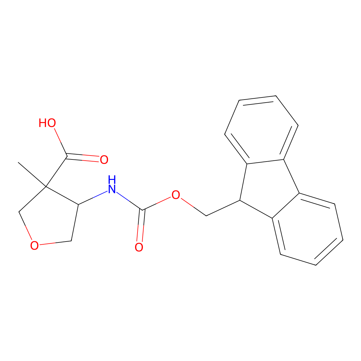 4-({[(9H-fluoren-9-yl)methoxy]carbonyl}amino)-3-methyloxolane-3-carboxylic acid molecular structure, CAS 1503723-14-5
