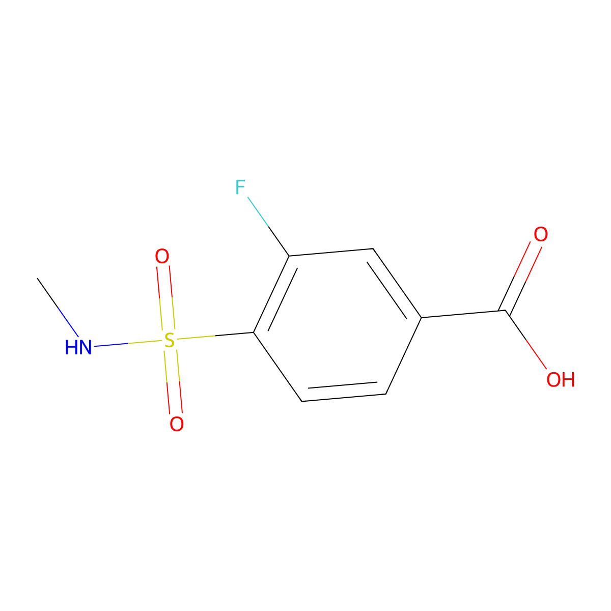 3-Fluoro-4-(methylsulfamoyl)benzoic acid molecular structure, CAS 1503725-93-6