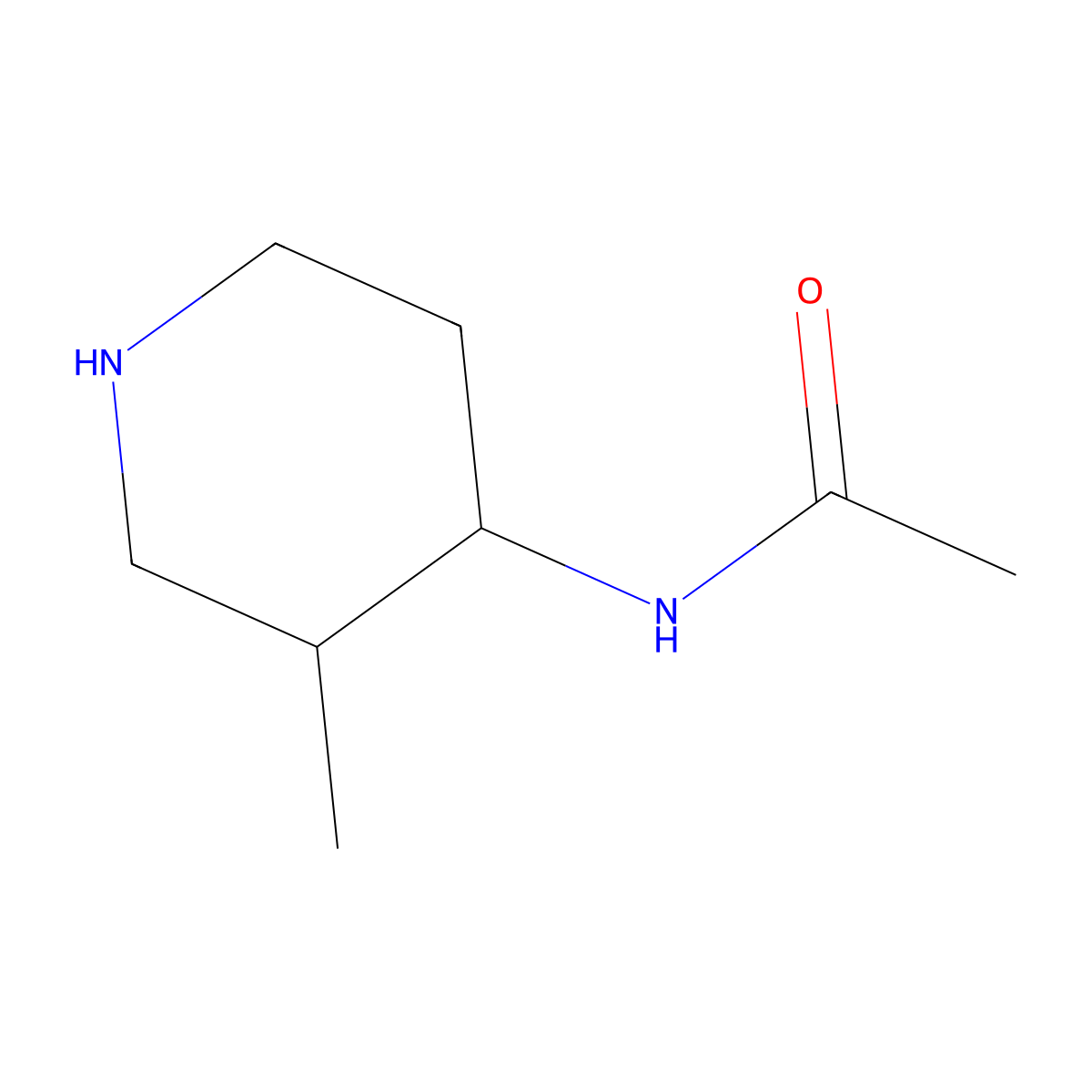 N-(3-methylpiperidin-4-yl)acetamide molecular structure, CAS 1503731-83-6