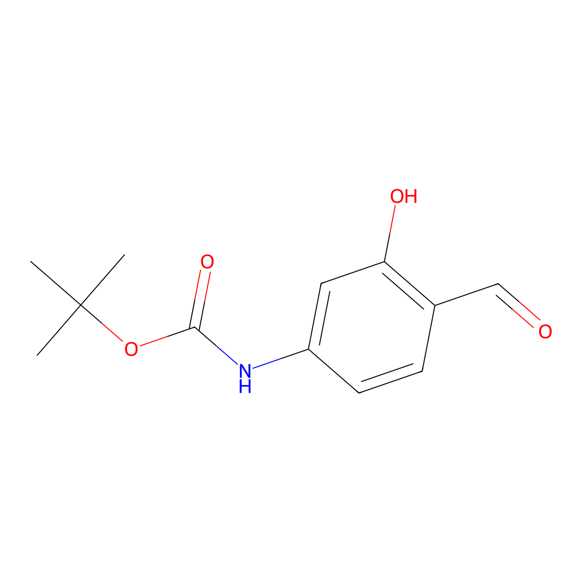 tert-Butyl (4-formyl-3-hydroxyphenyl)carbamate molecular structure, CAS 1503735-25-8