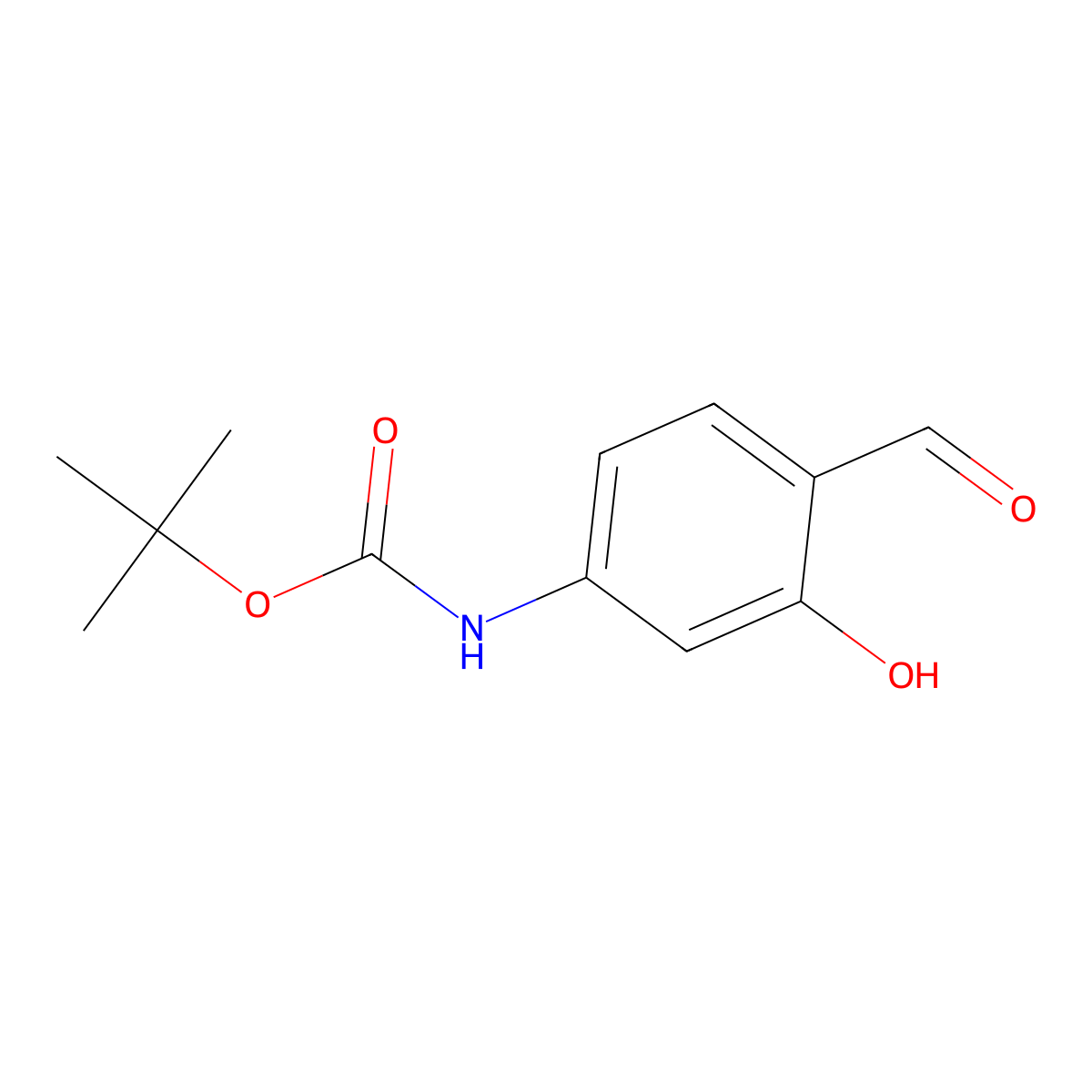 tert-Butyl (4-formyl-3-hydroxyphenyl)carbamate molecular structure, CAS 1503735-25-8