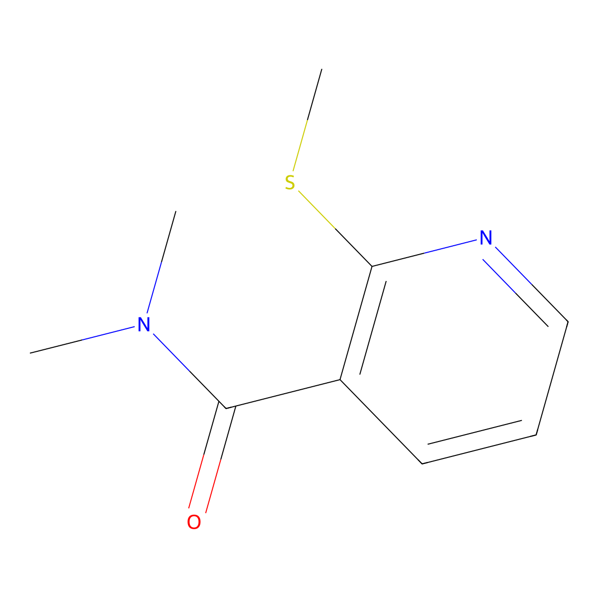 N,N-dimethyl-2-(methylsulfanyl)pyridine-3-carboxamide molecular structure, CAS 150374-72-4