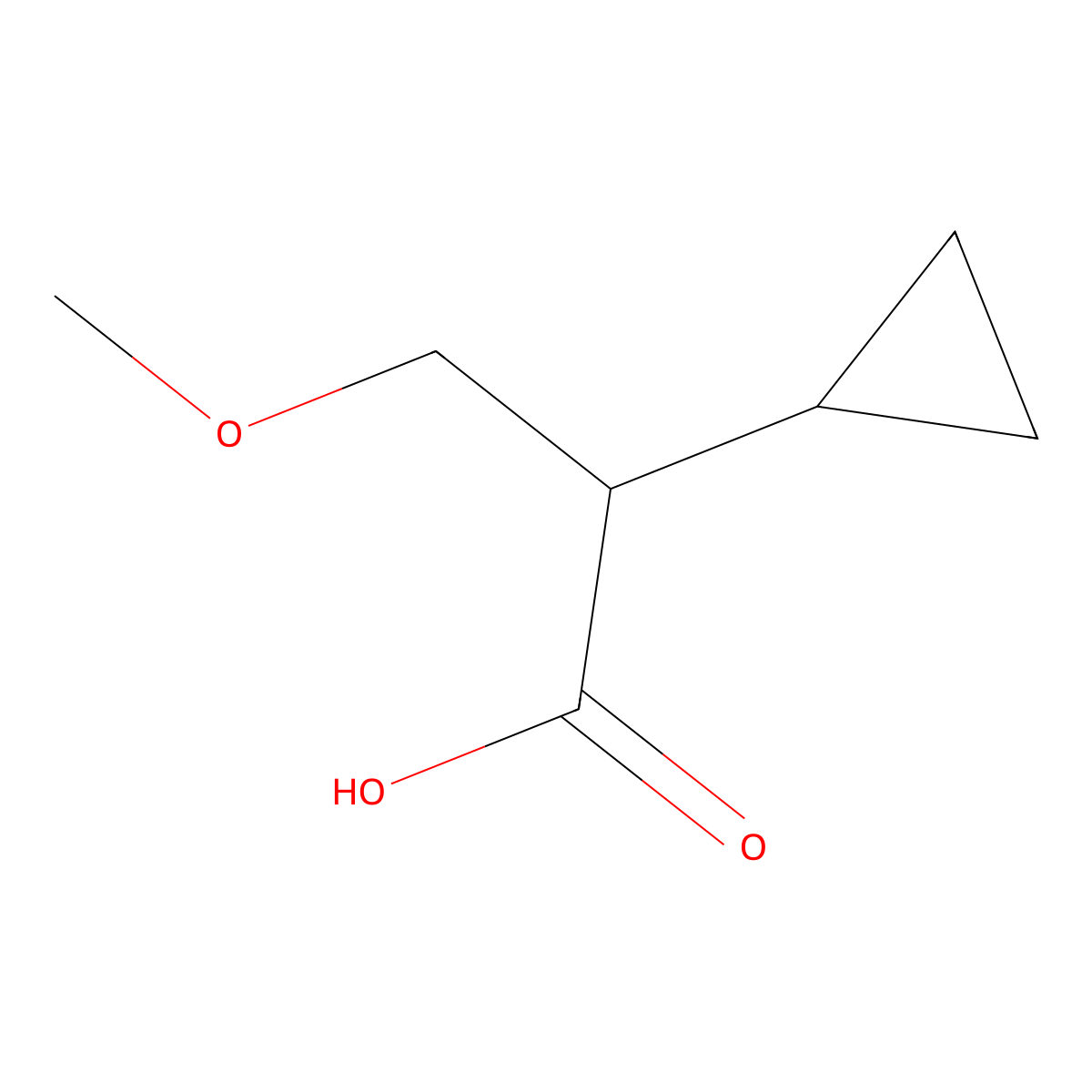 2-Cyclopropyl-3-methoxypropanoic acid molecular structure, CAS 1503751-17-4