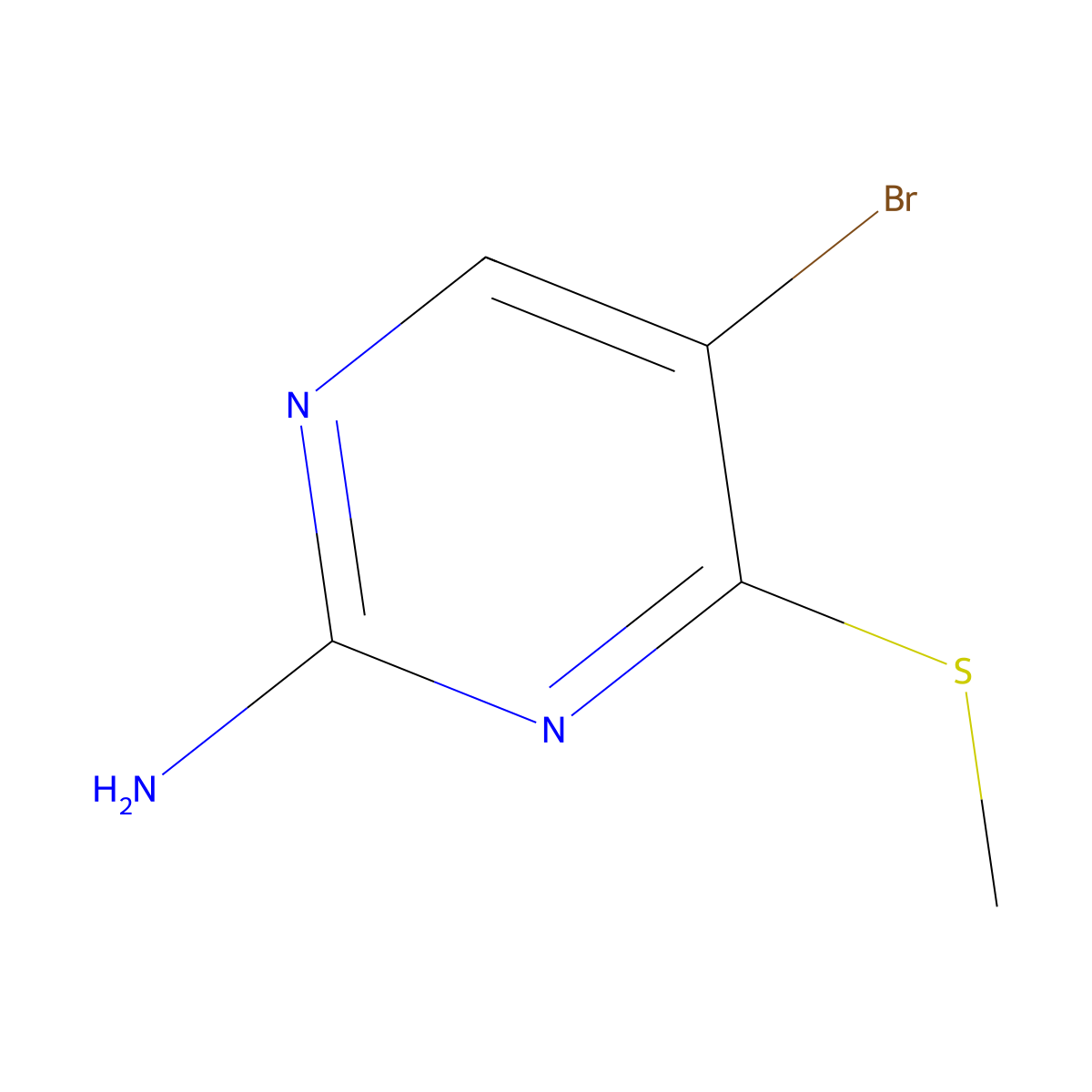 5-Bromo-4-(methylsulfanyl)pyrimidin-2-amine molecular structure, CAS 1503752-08-6
