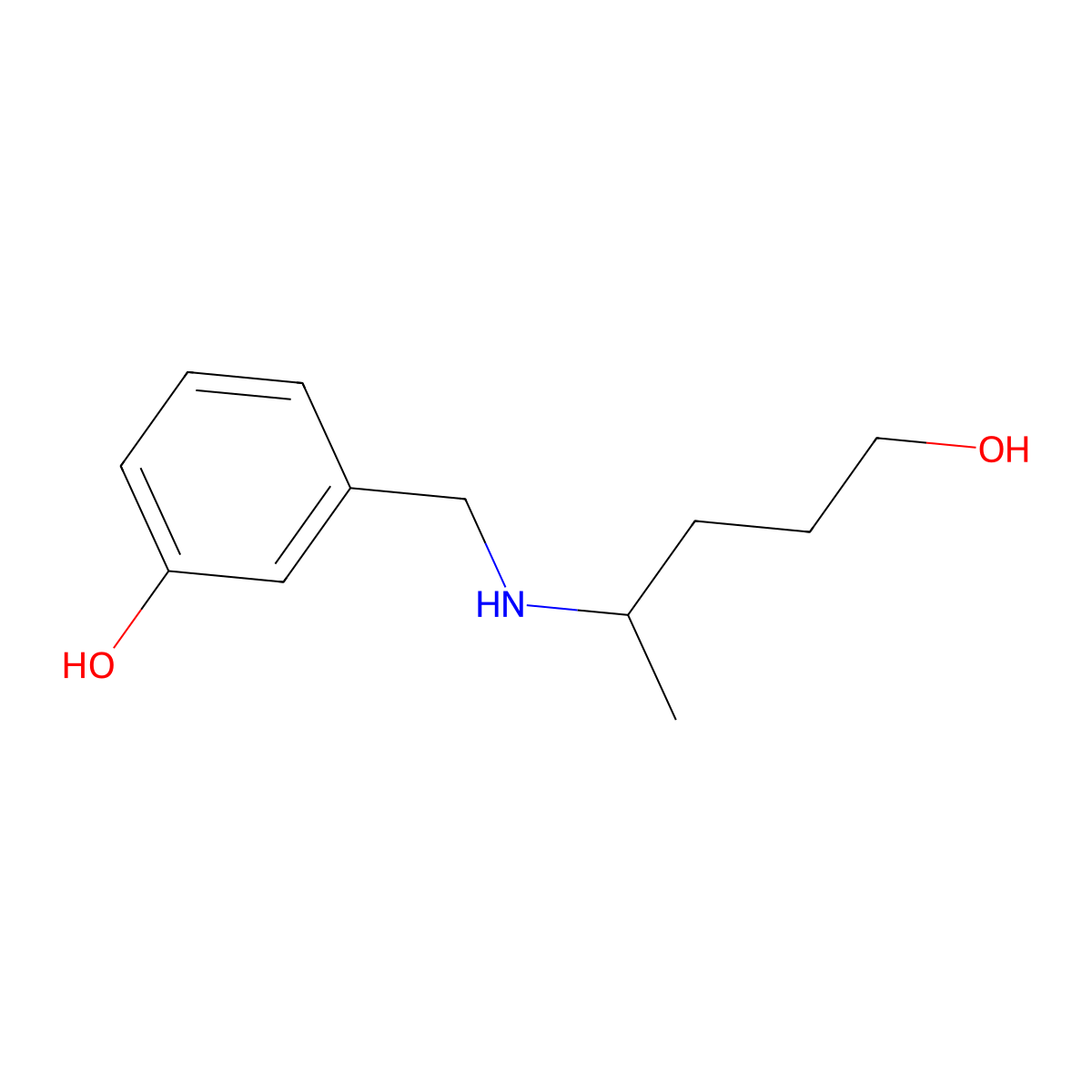3-{[(5-Hydroxypentan-2-yl)amino]methyl}phenol molecular structure, CAS 1503759-88-3
