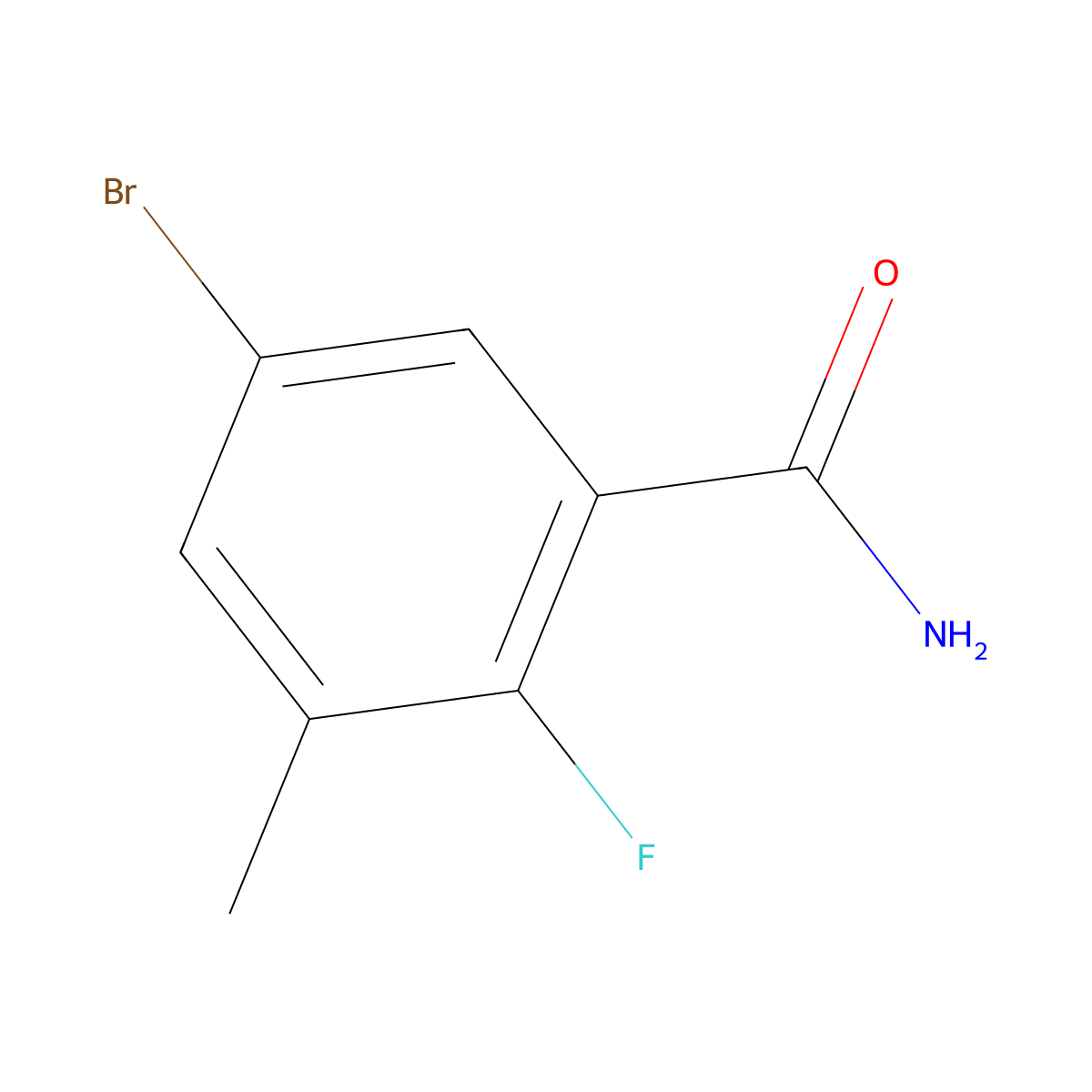 5-Bromo-2-fluoro-3-methylbenzamide molecular structure, CAS 1503765-55-6