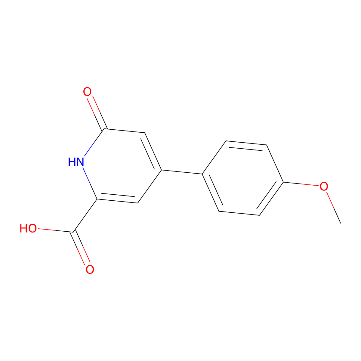 6-Hydroxy-4-(4-methoxyphenyl)pyridine-2-carboxylic acid molecular structure, CAS 1503800-85-8