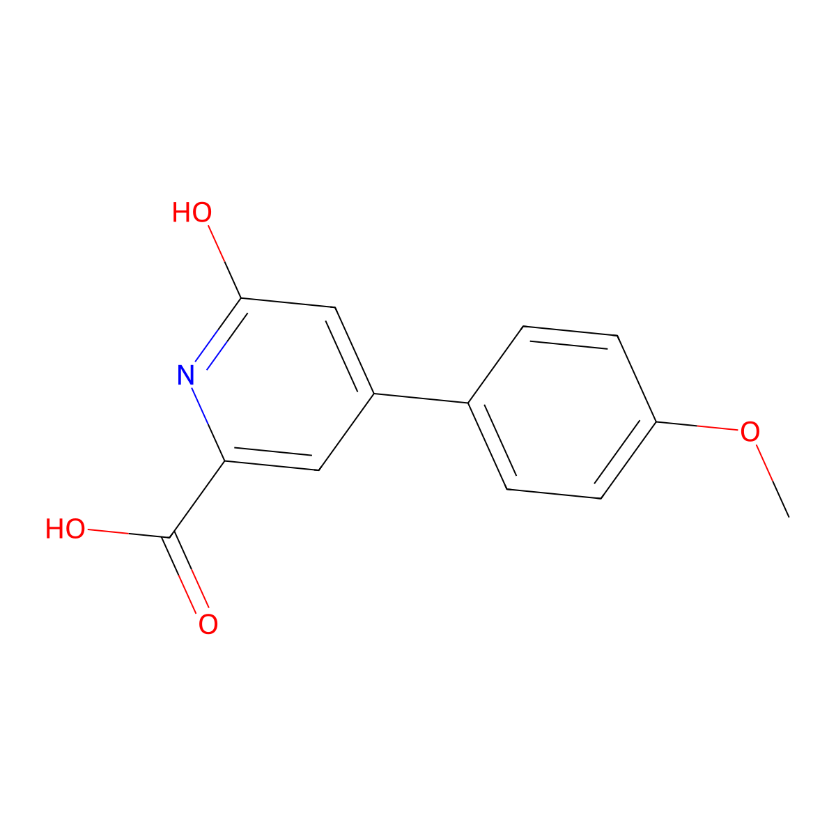 6-Hydroxy-4-(4-methoxyphenyl)pyridine-2-carboxylic acid molecular structure, CAS 1503800-85-8