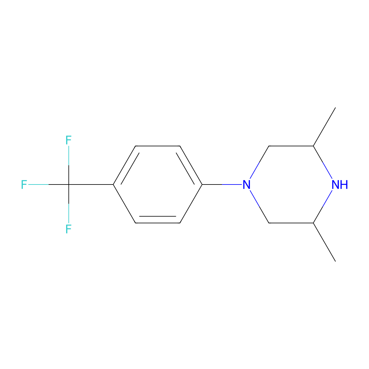 3,5-Dimethyl-1-[4-(trifluoromethyl)phenyl]piperazine molecular structure, CAS 1503801-78-2