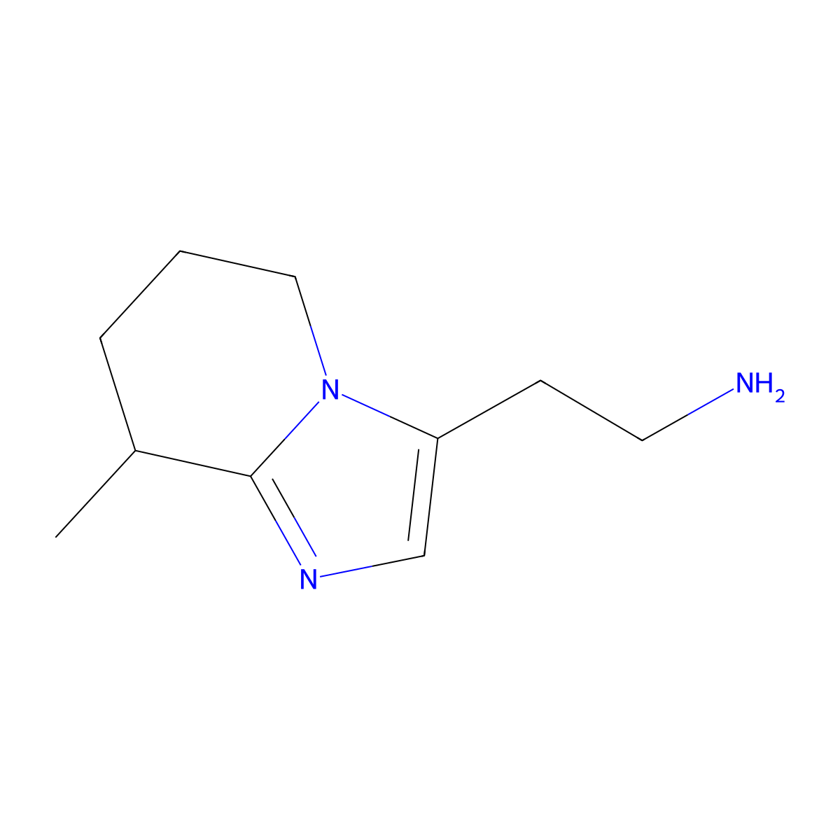 2-{8-methyl-5H,6H,7H,8H-imidazo[1,2-a]pyridin-3-yl}ethan-1-amine molecular structure, CAS 1503819-00-8