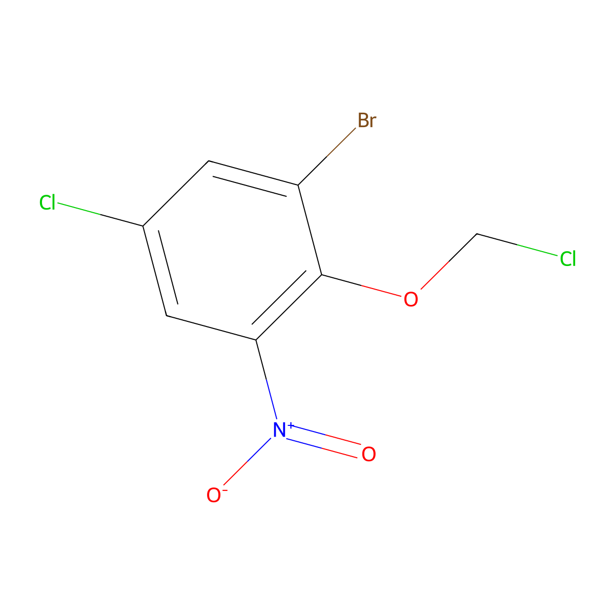 1-Bromo-5-chloro-2-(chloromethoxy)-3-nitrobenzene molecular structure, CAS 1503833-44-0