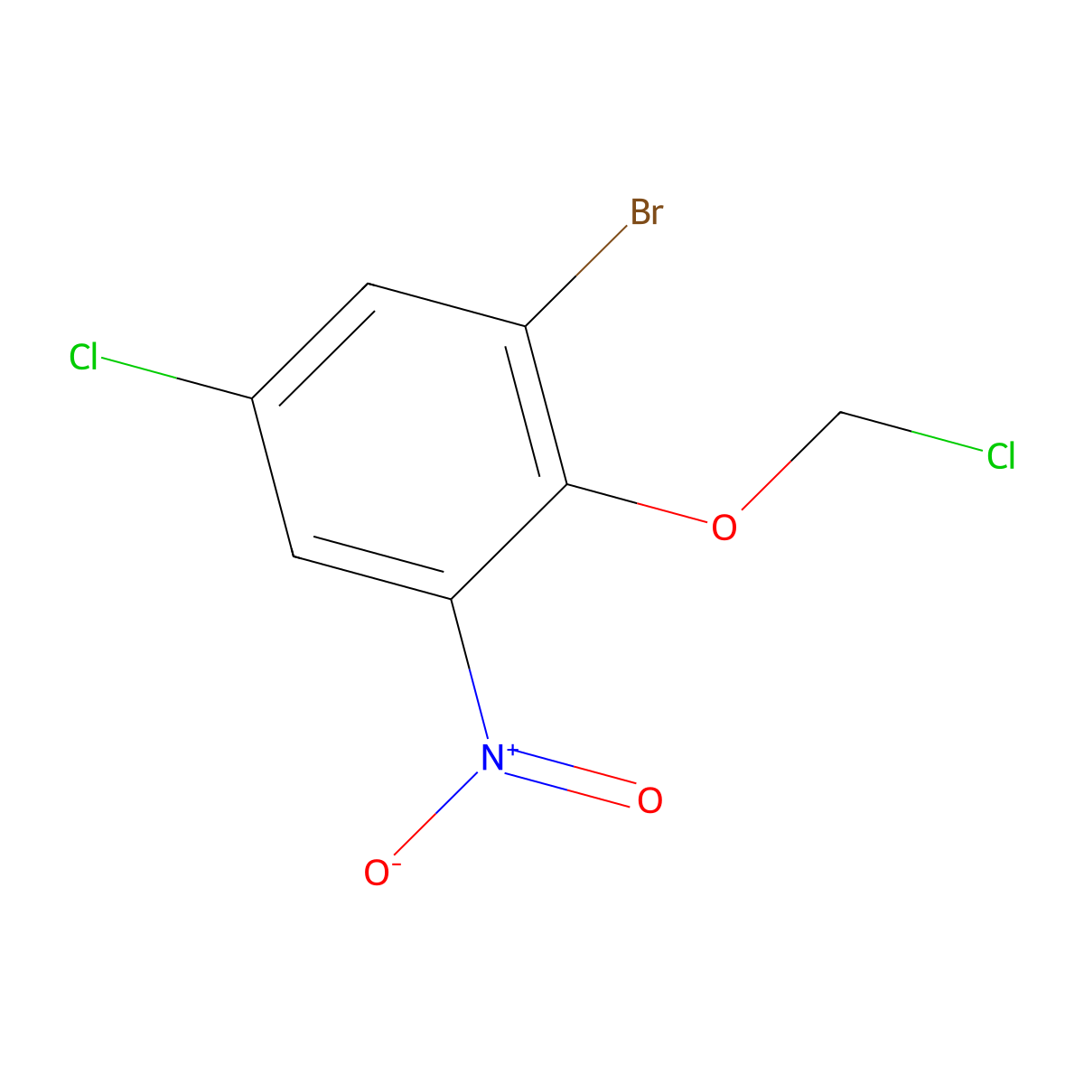 1-Bromo-5-chloro-2-(chloromethoxy)-3-nitrobenzene molecular structure, CAS 1503833-44-0
