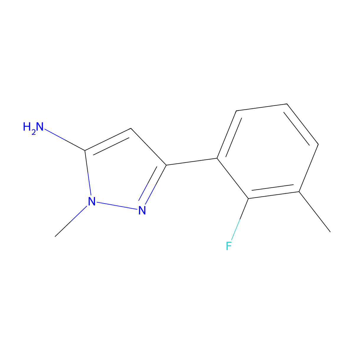 3-(2-fluoro-3-methylphenyl)-1-methyl-1H-pyrazol-5-amine molecular structure, CAS 1503834-14-7