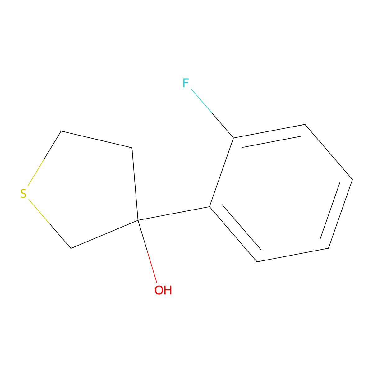3-(2-Fluorophenyl)tetrahydrothiophene-3-ol molecular structure, CAS 1503837-52-2