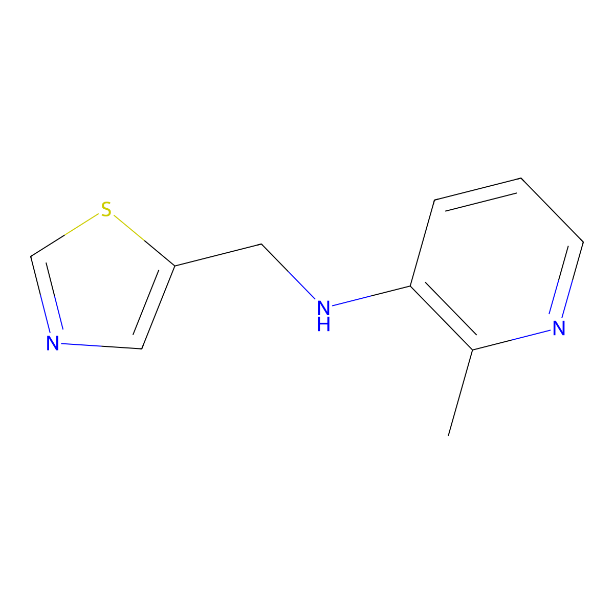 2-methyl-N-(1,3-thiazol-5-ylmethyl)pyridin-3-amine molecular structure, CAS 1503841-34-6